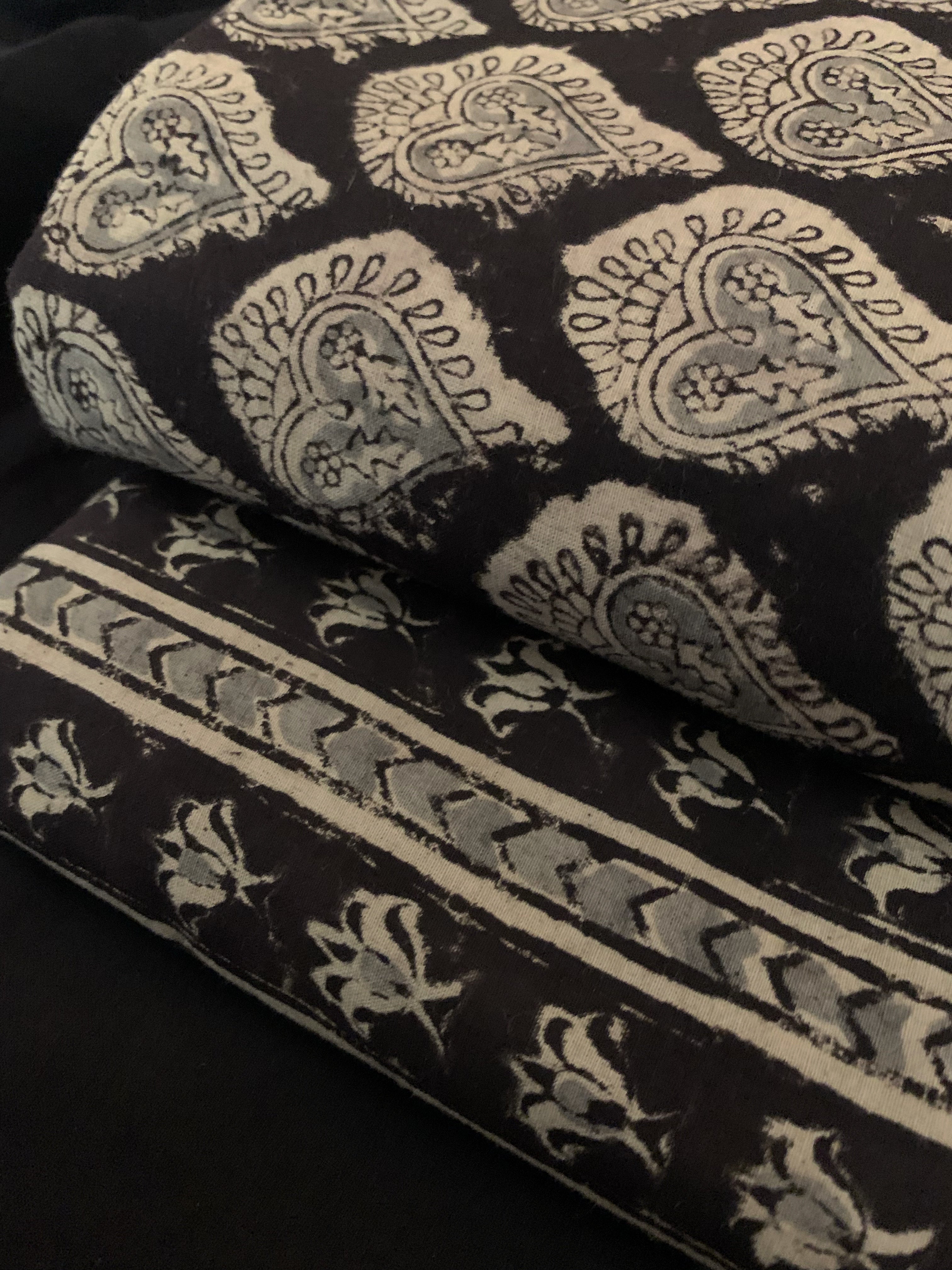 Hand Block Printed Kalamkari Natural Dyed Kurta Bottom Set