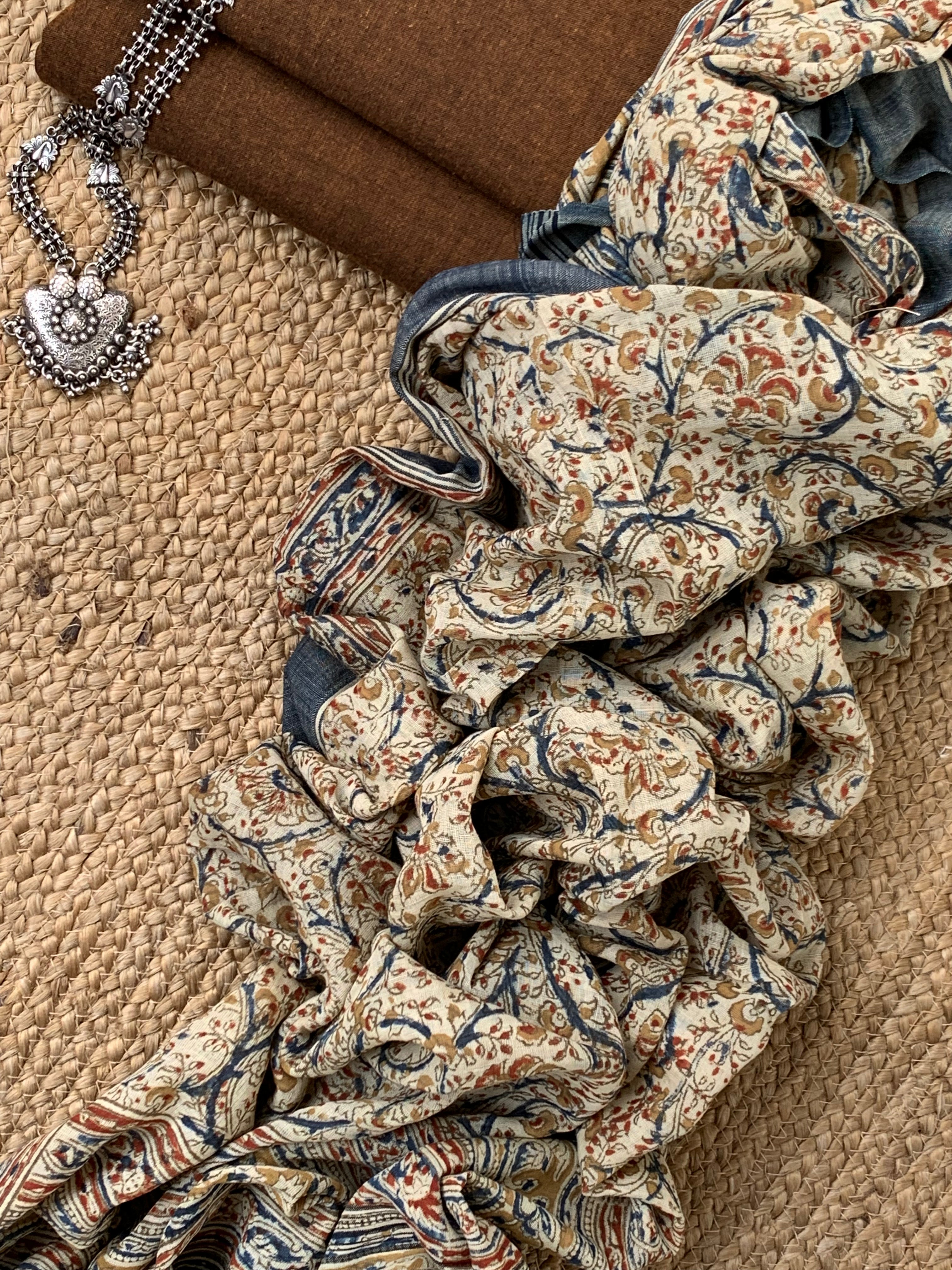Handwoven Handcrafted Kalamkari Kurta Dupatta Set