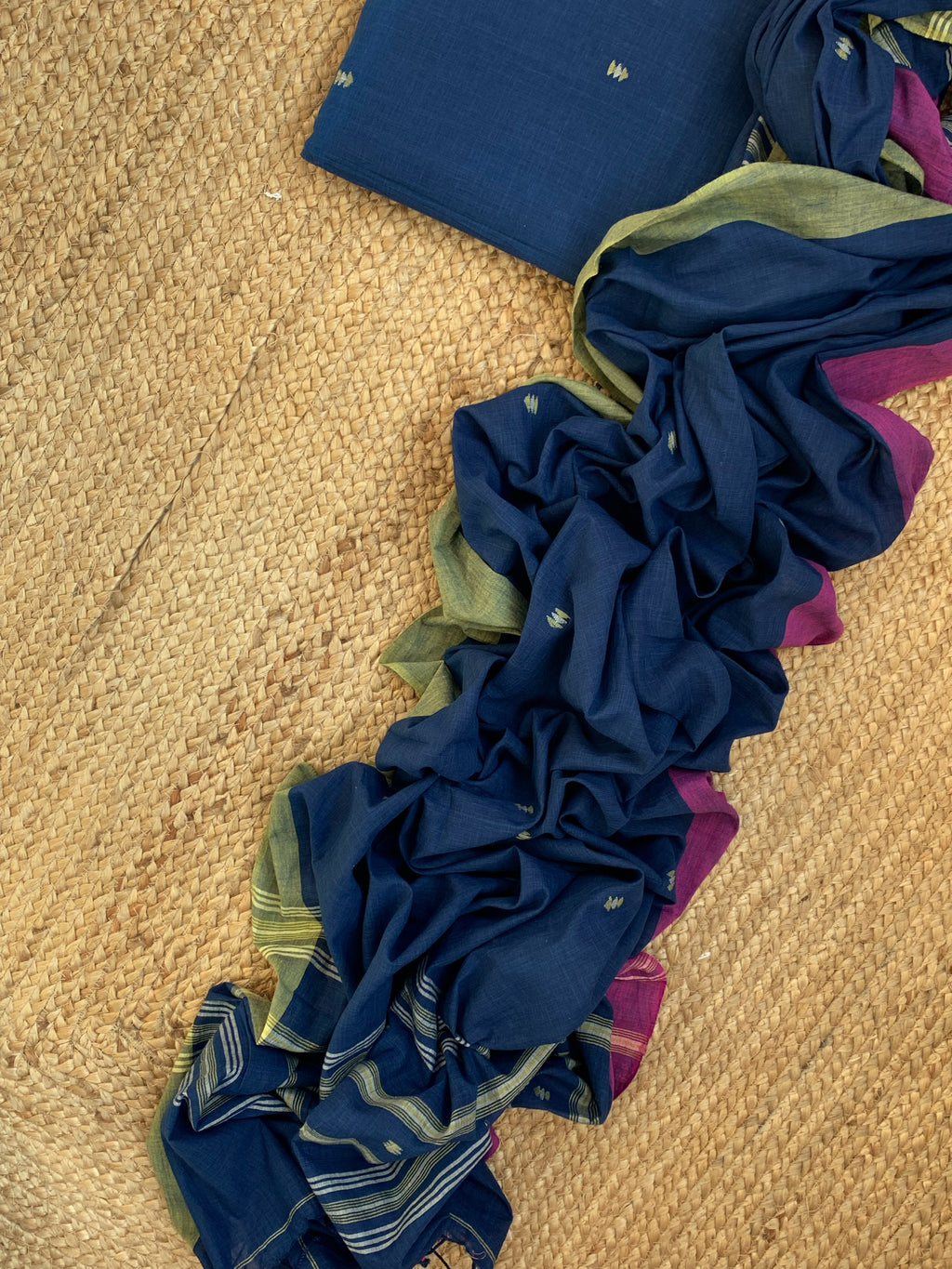 Nisha - Handwoven Bengal Jamdani Kurta Dupatta set