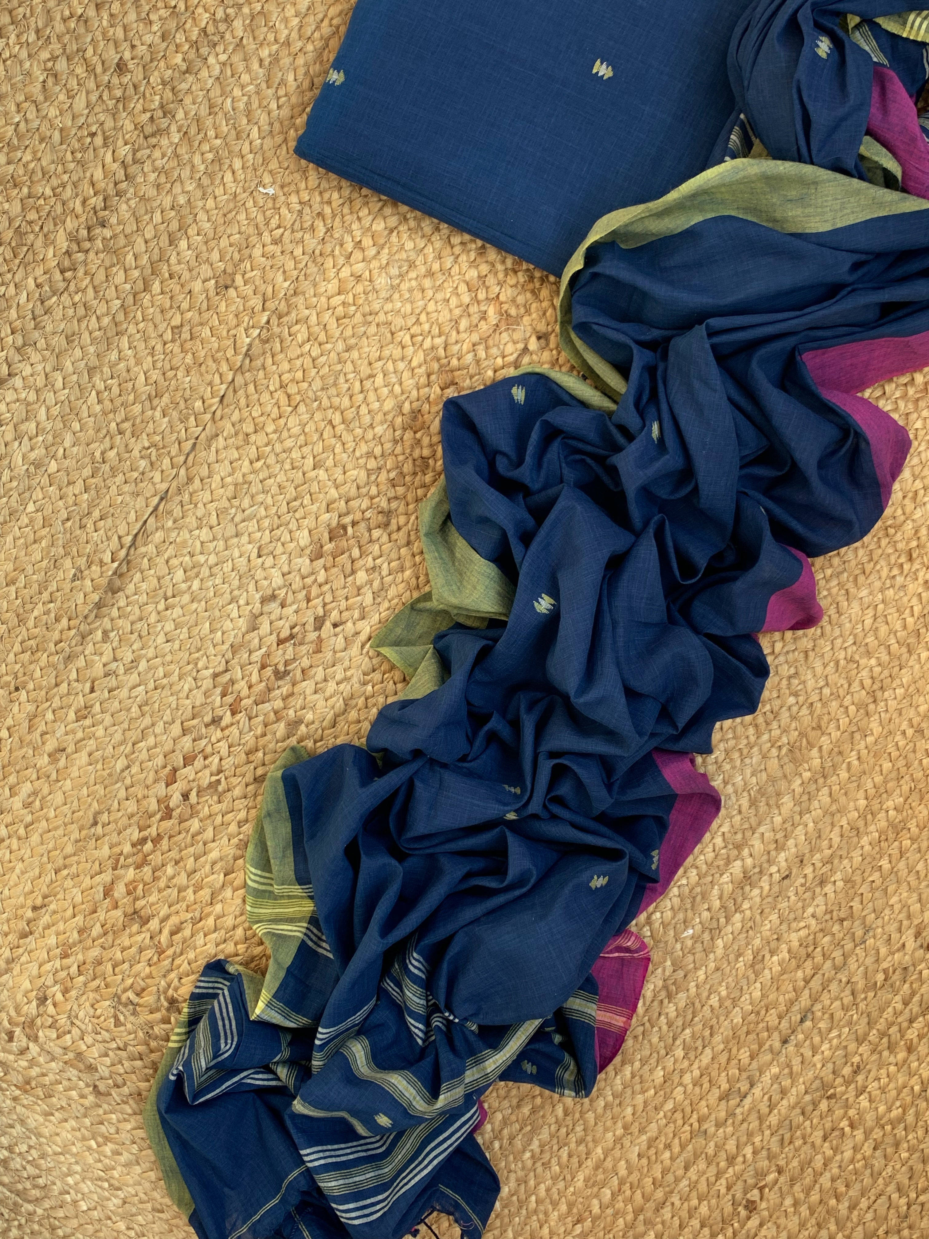 Nisha - Handwoven Bengal Jamdani Kurta Dupatta set