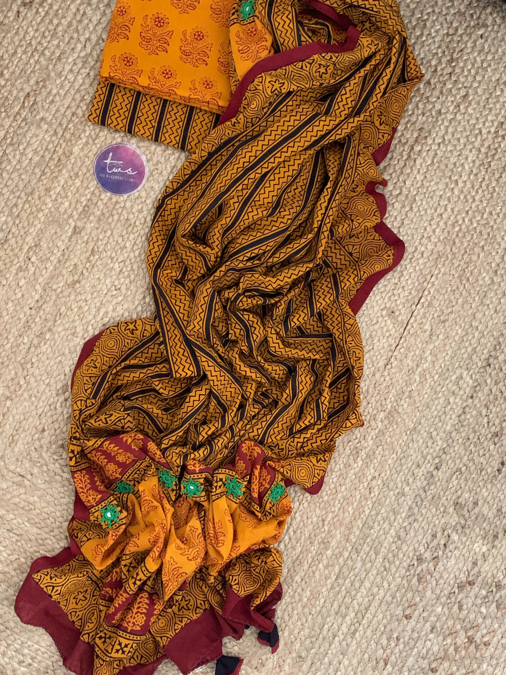 Natural Dyed Bagh Block Print Cotton Suit