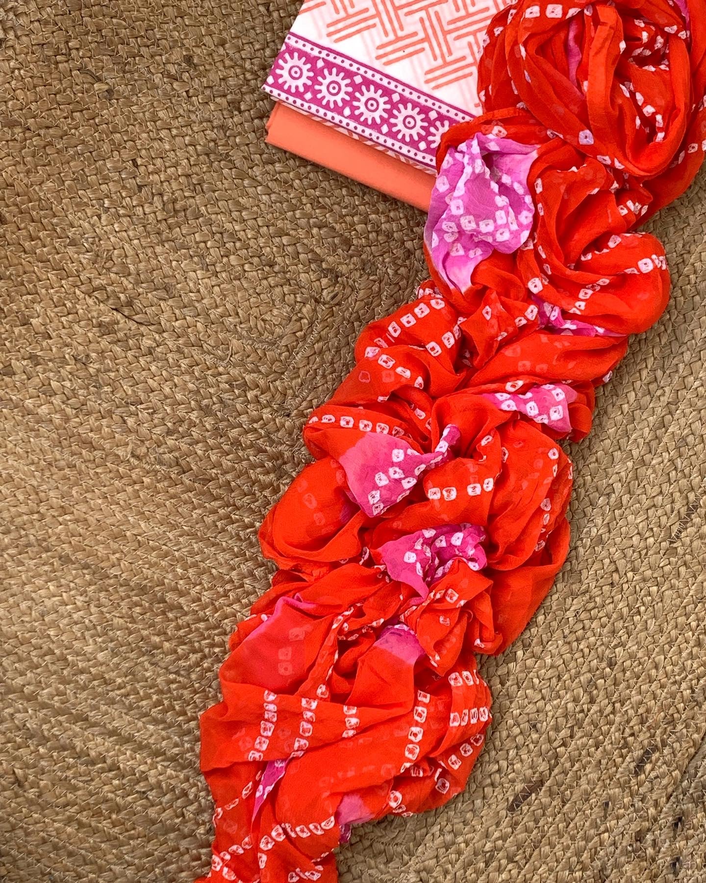 Handcrafted cotton semi chiffon suit