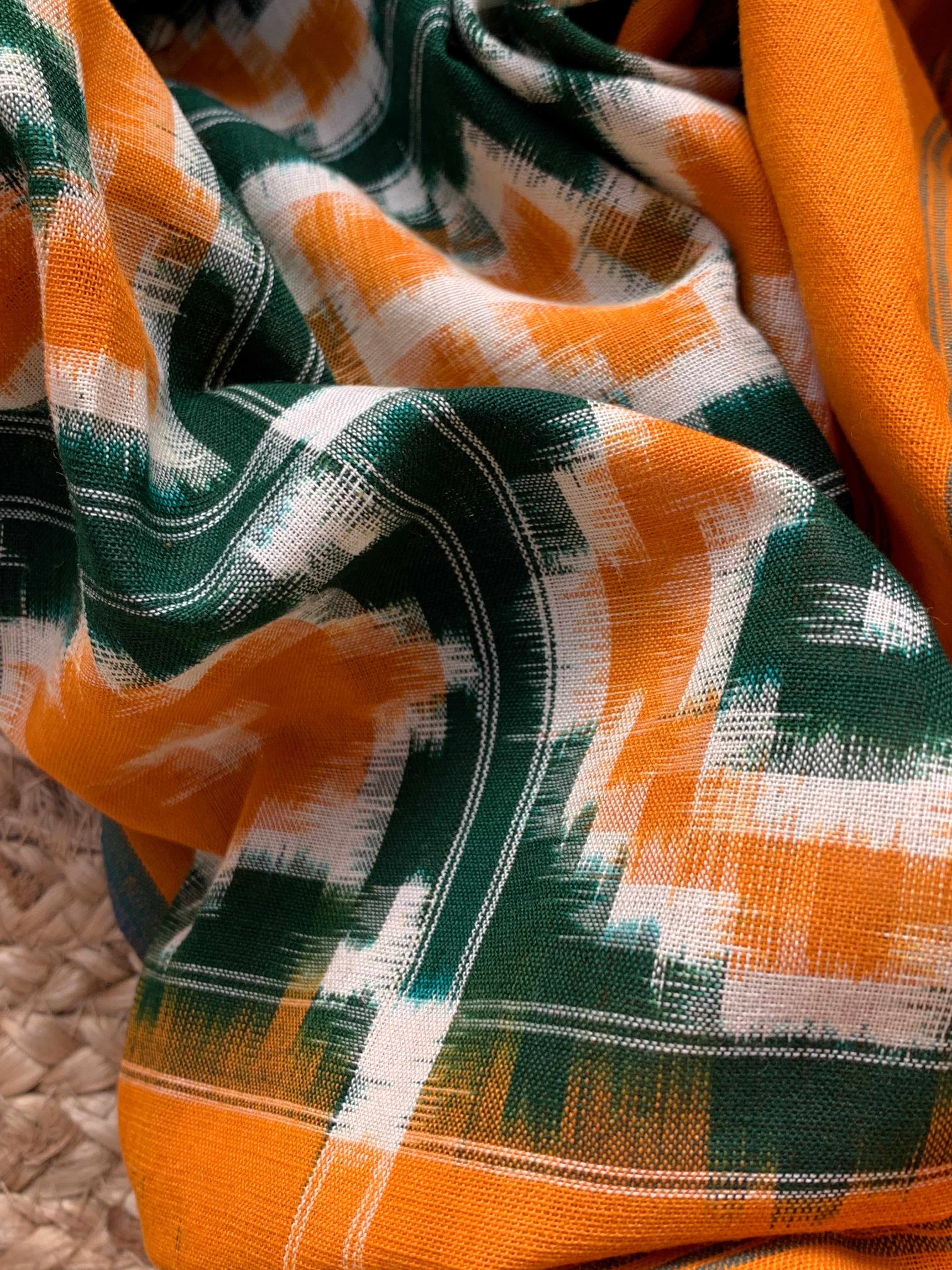 Handwoven Double Ikat Kurta  Dupatta set