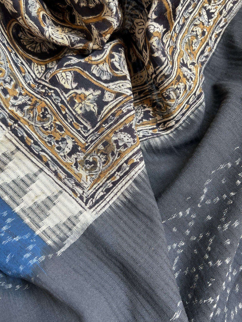 Handwoven Handcrafted Double Ikat Kalamkari Kurta Dupatta Set