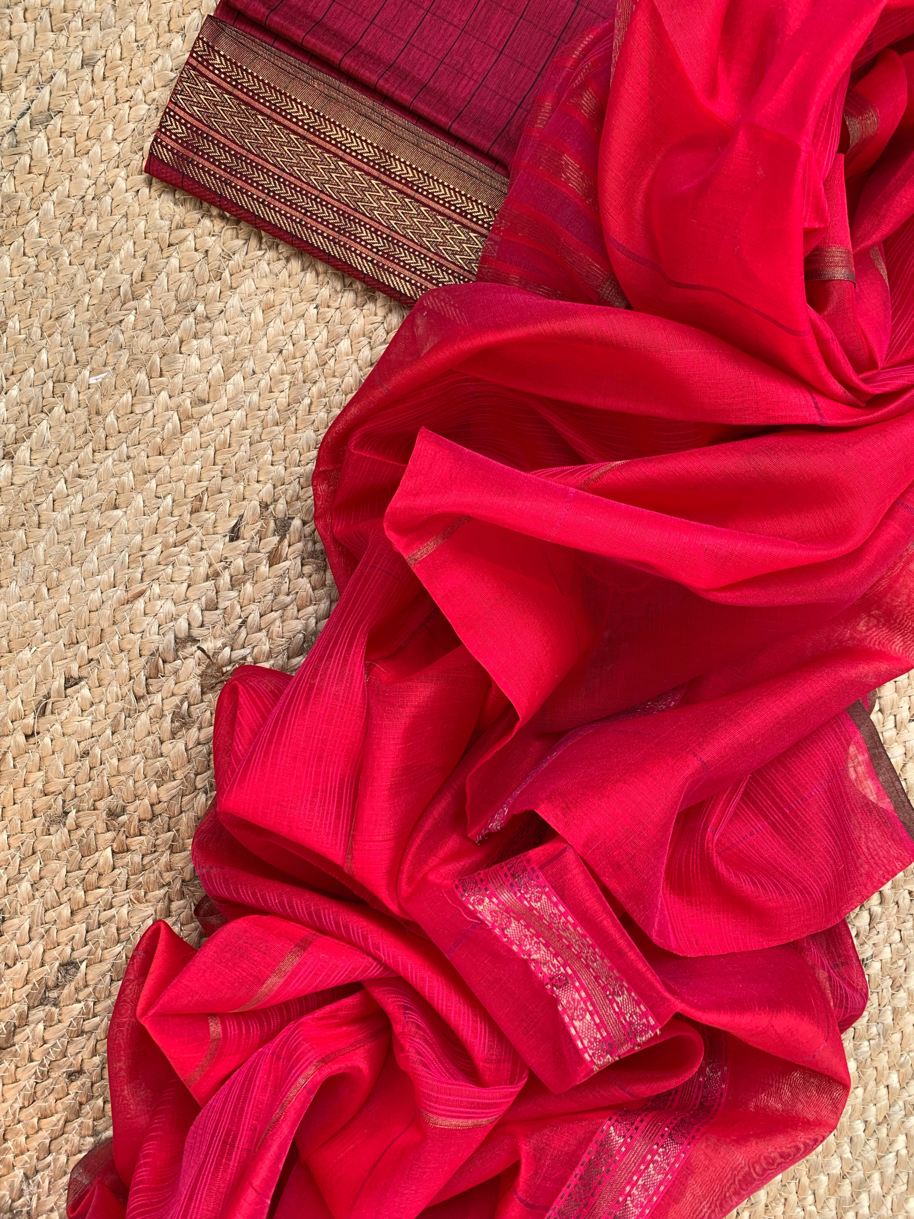 Handwoven Maheshwari Kurta dupatta set