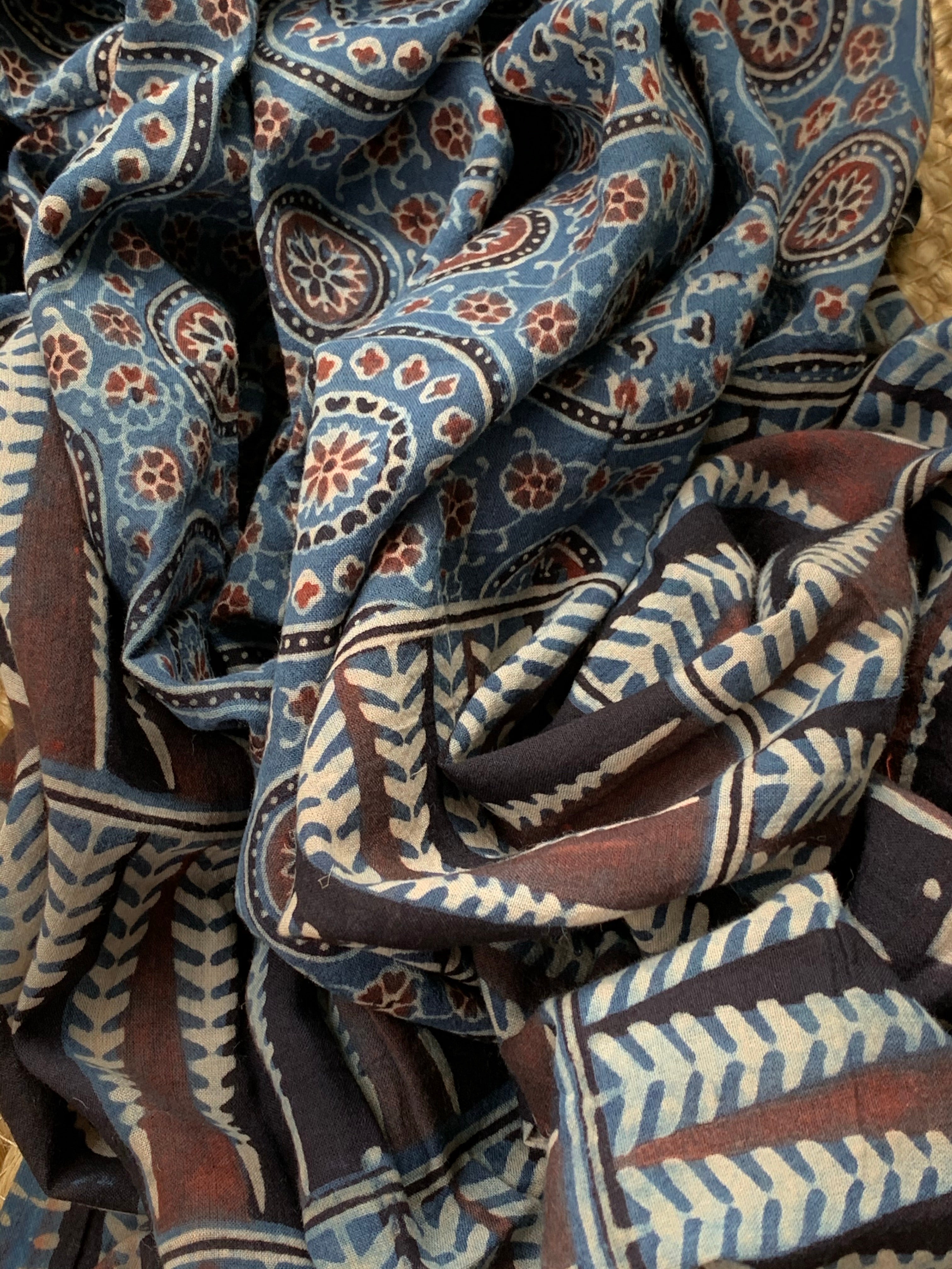 Handcrafted Bandhani Ajrakh Cotton Suit
