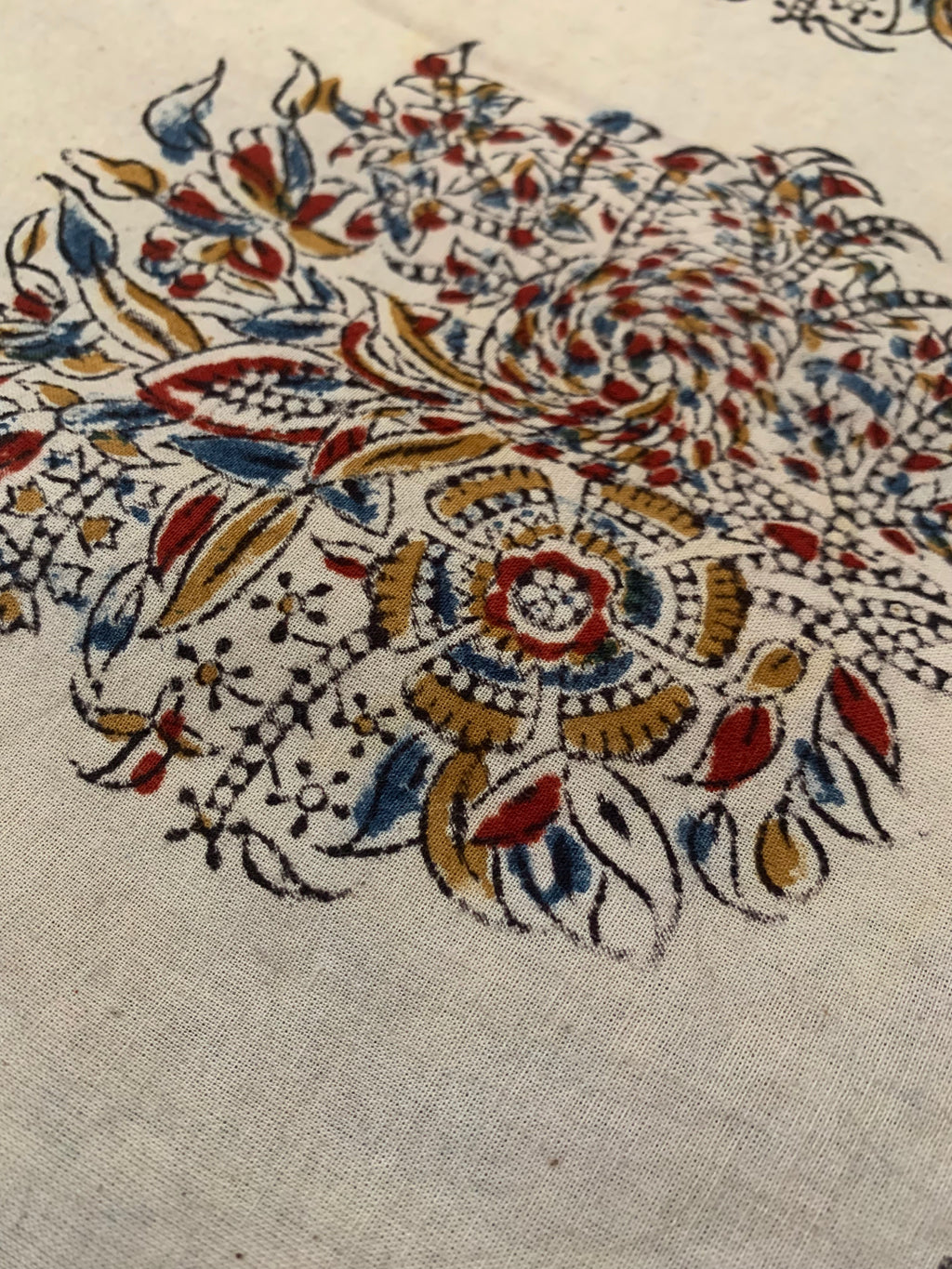Pedana Hand Block Printed Kalamkari Natural Dyed Cotton Fabric Kurta