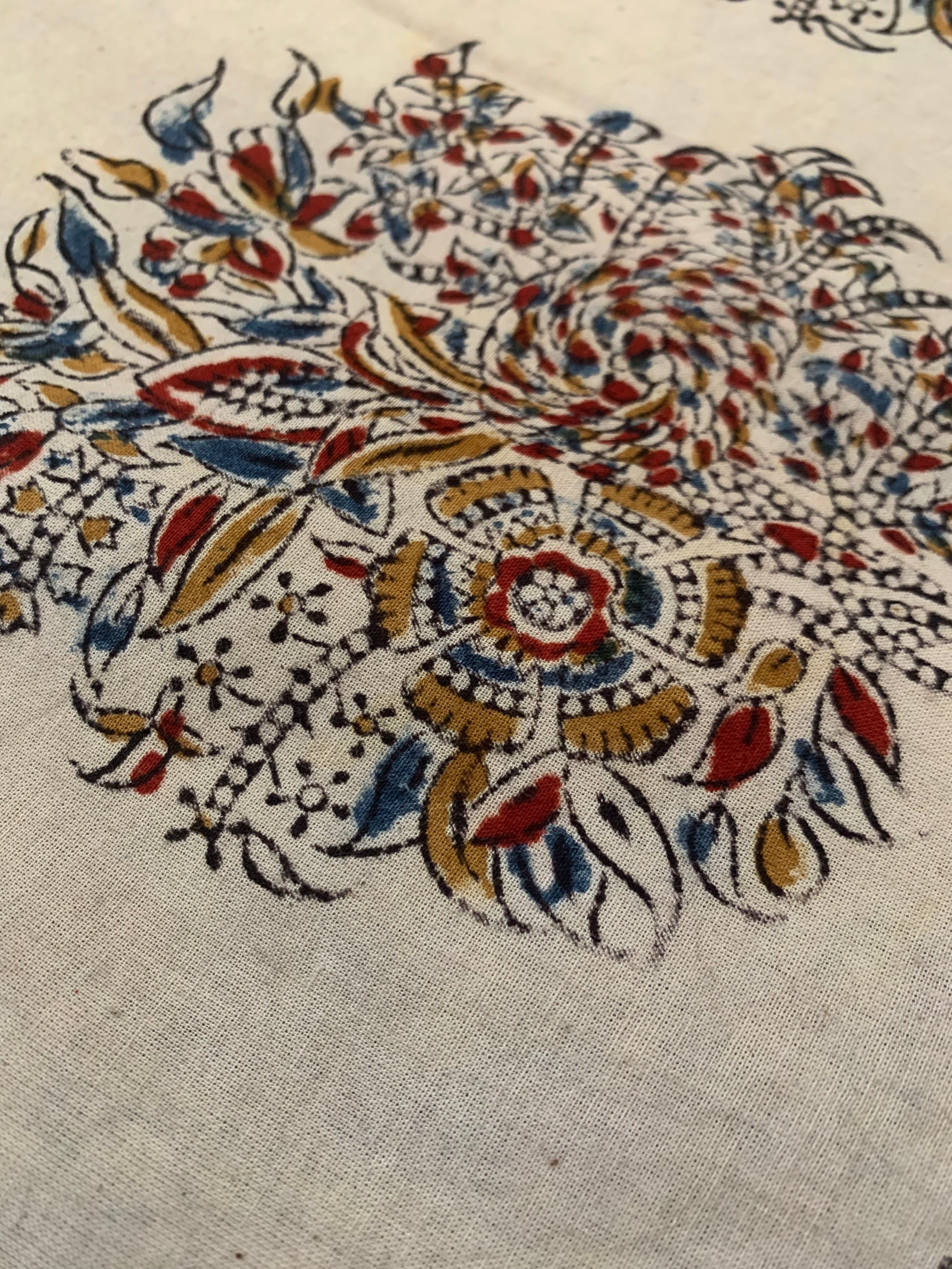 Pedana Hand Block Printed Kalamkari Natural Dyed Cotton Fabric Kurta