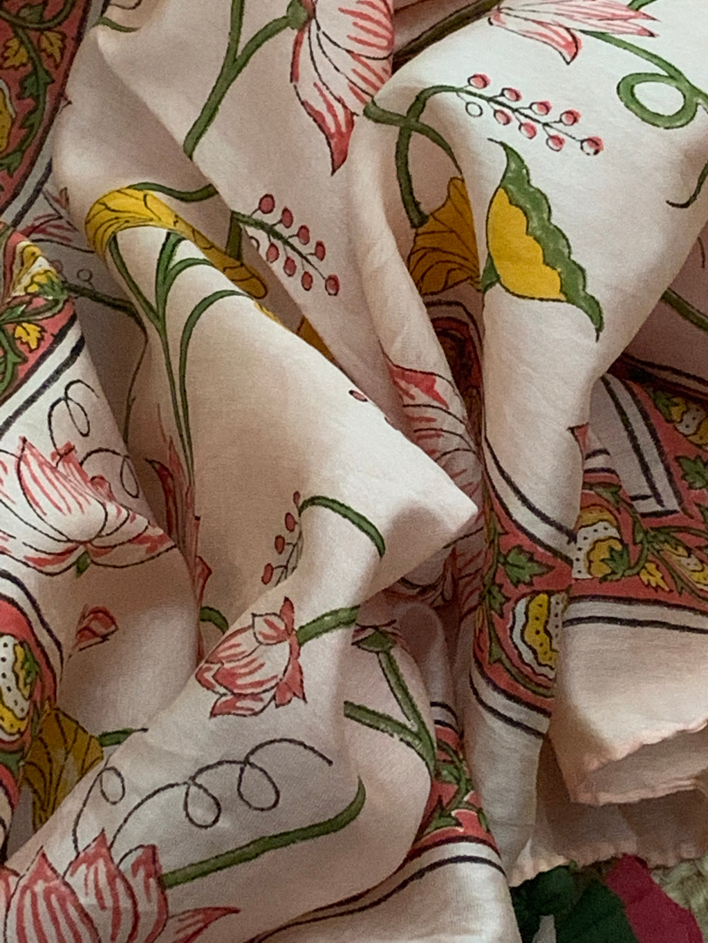 Blush Coral Handcrafted Cotton Chanderi Suit