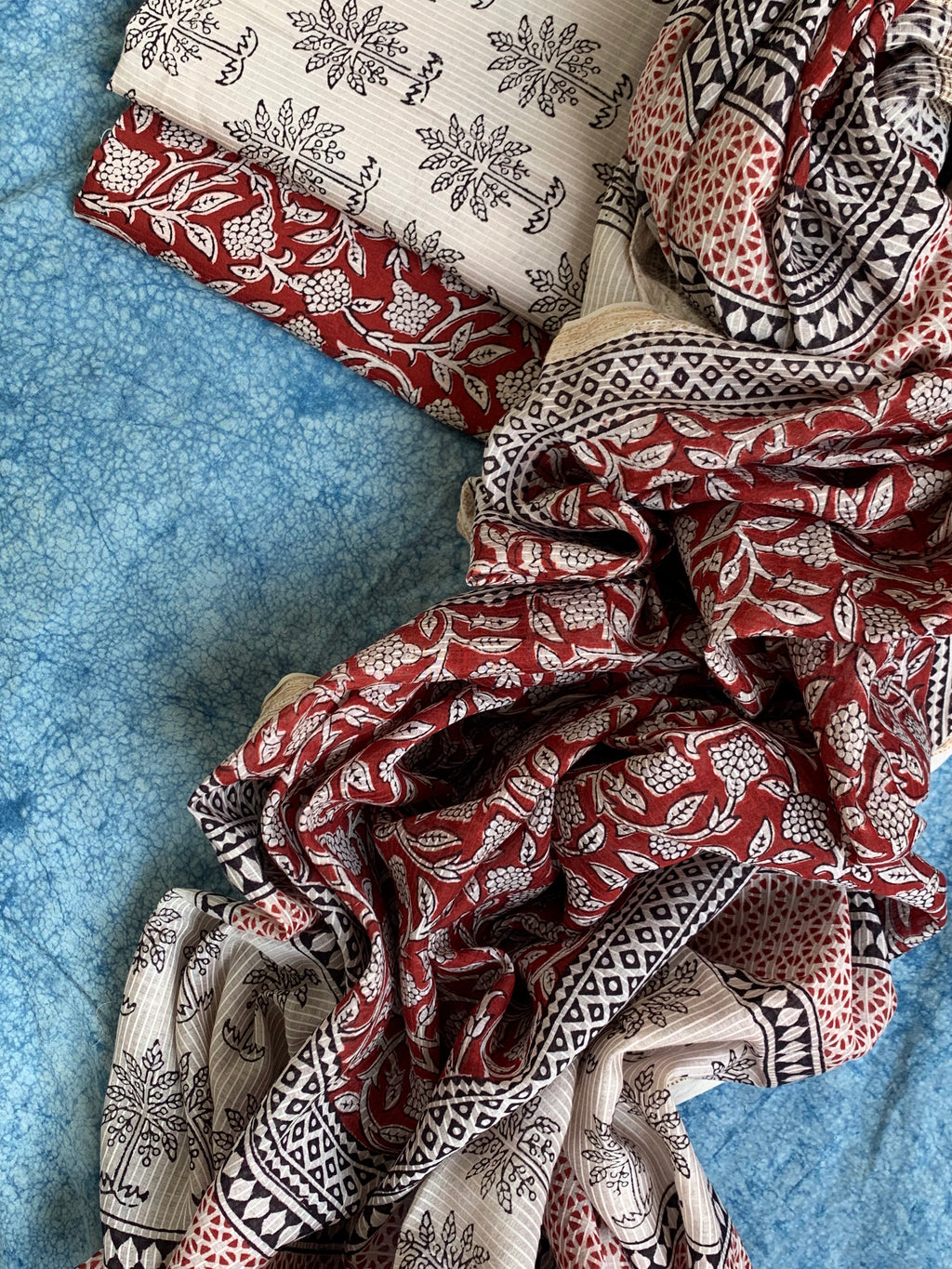 Handblock Maheshwari Bagh Suit