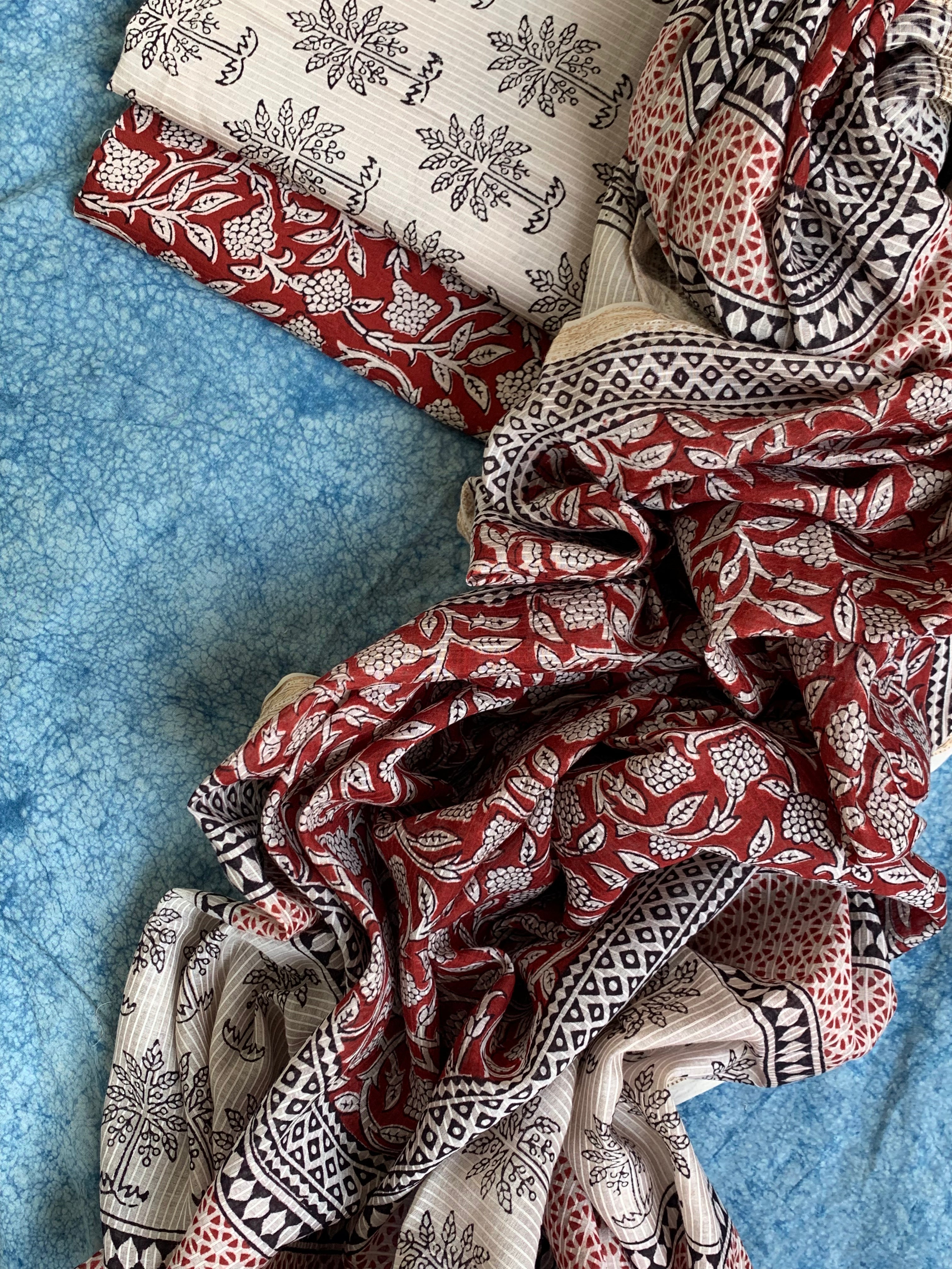 Handblock Maheshwari Bagh Suit
