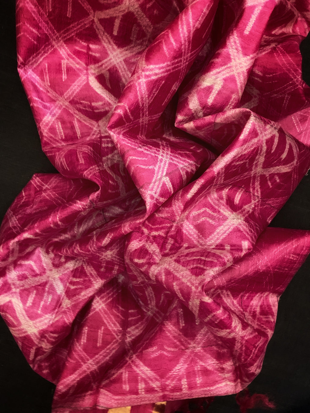 Handwoven & Handmade Tussar Shibori Kurta Dupatta Set