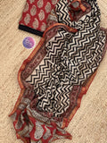 Handblock chanderi suit