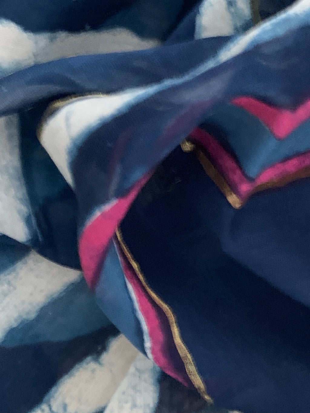 Handblock chanderi suit