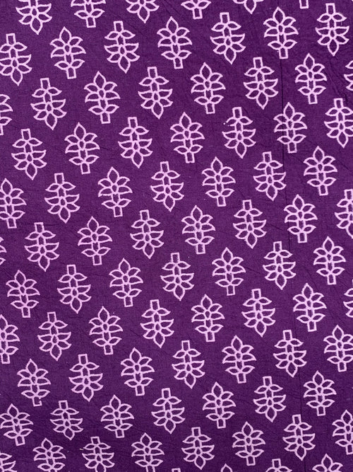 Hand Screen Print Kurta Bottom Set - Violet