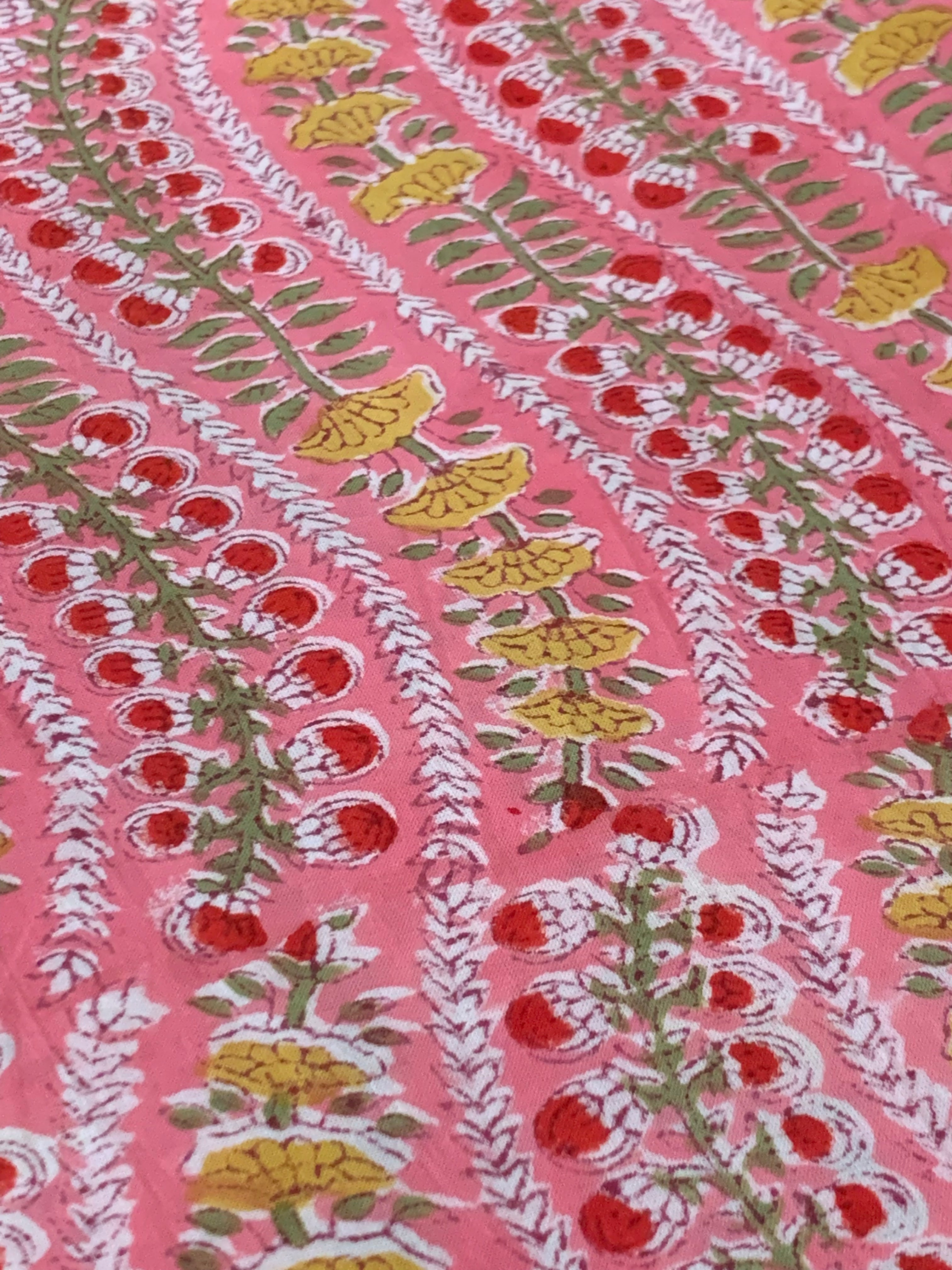 Handblock Cotton Kurta Bottom Set