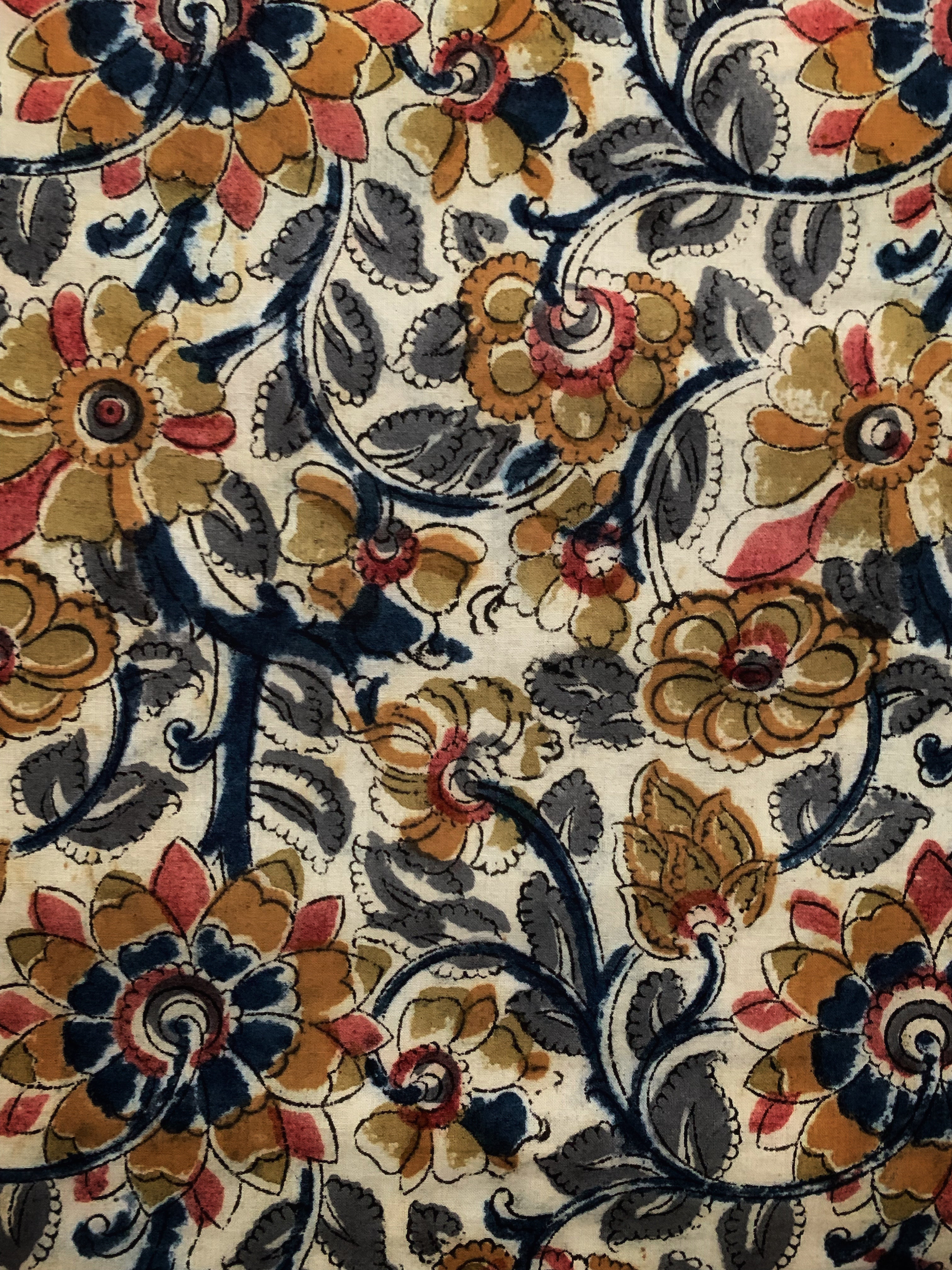 Handblock Kalamkari Cotton Mul Dupatta Suit