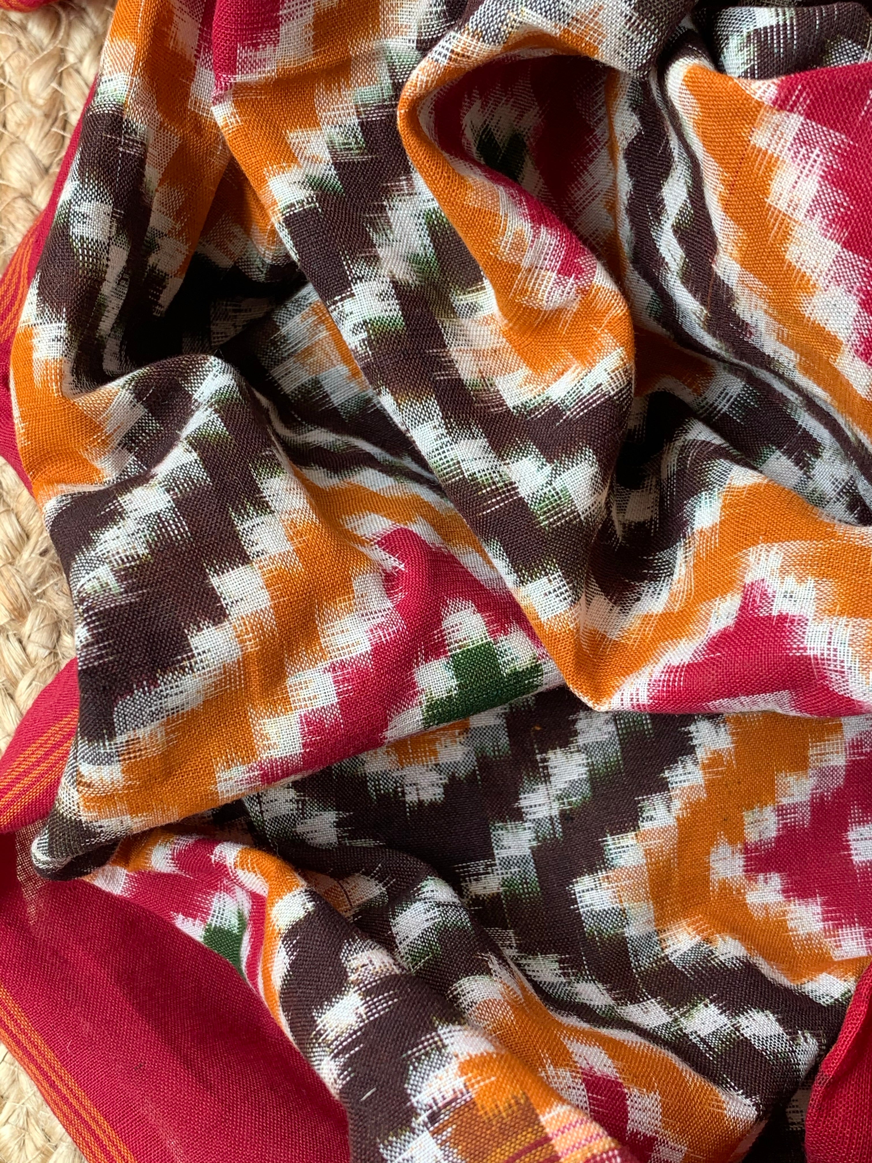 Handwoven Double Ikat Kurta Dupatta Set