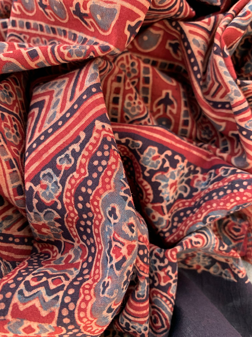 Handblock Ajrakh Dupatta