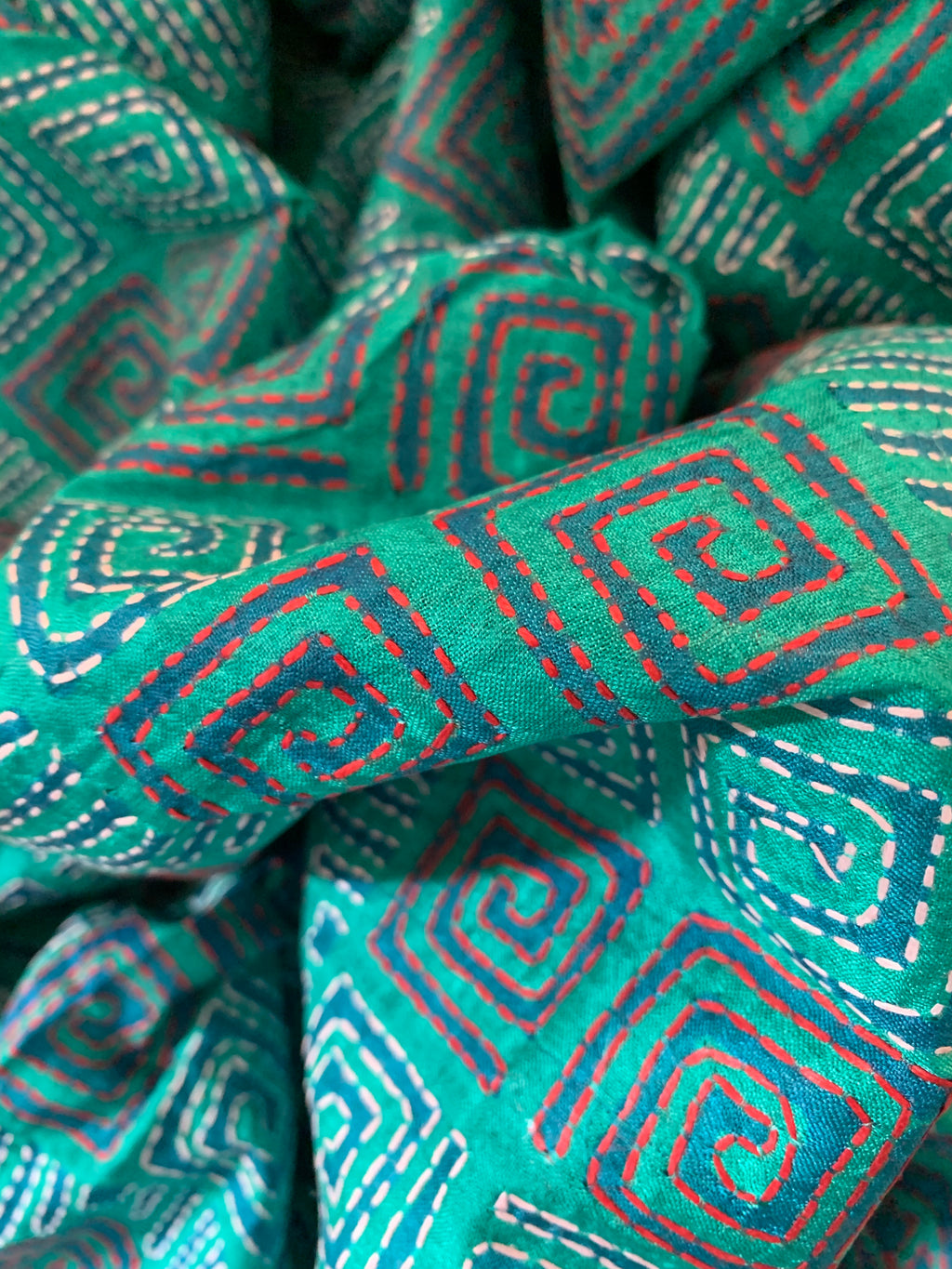Handcrafted Kantha Cotton Silk Dupatta