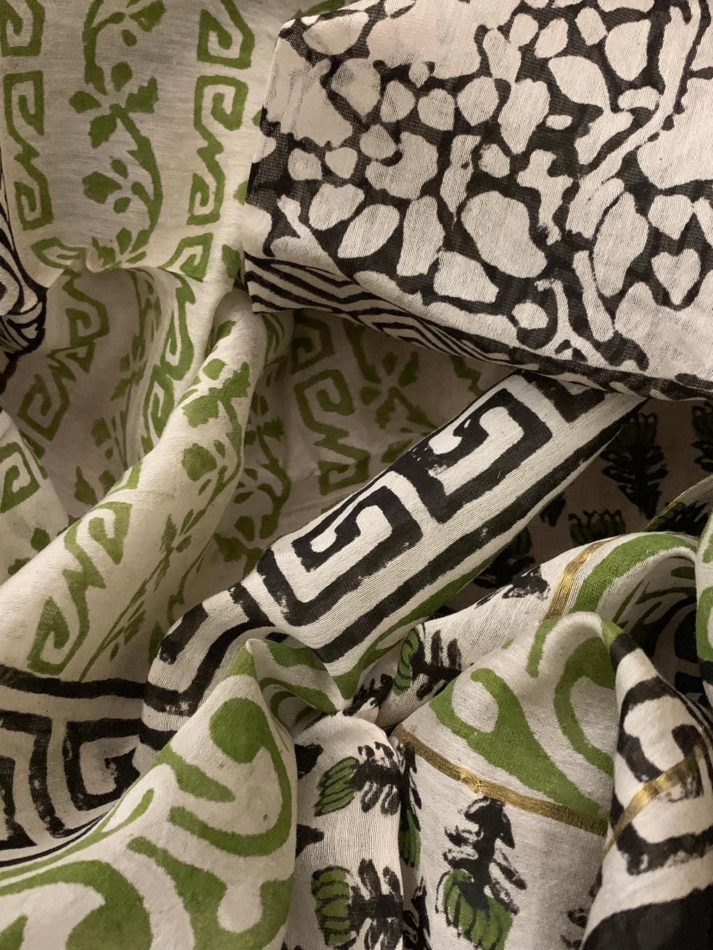 Handblock chanderi suit