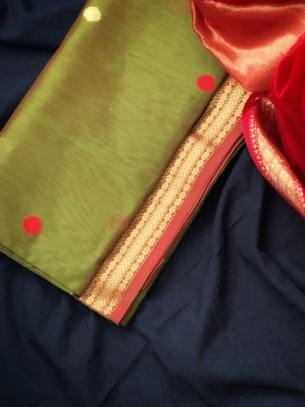Handwoven Maheshwari Kurta dupatta set