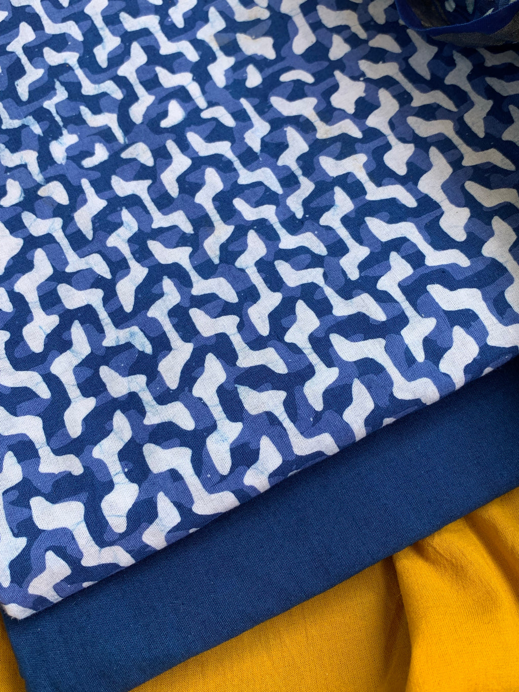 Handblock Batik Cotton Chanderi Suit