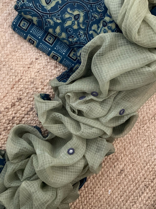 Handblock Ajrakh Cotton Kota Suit