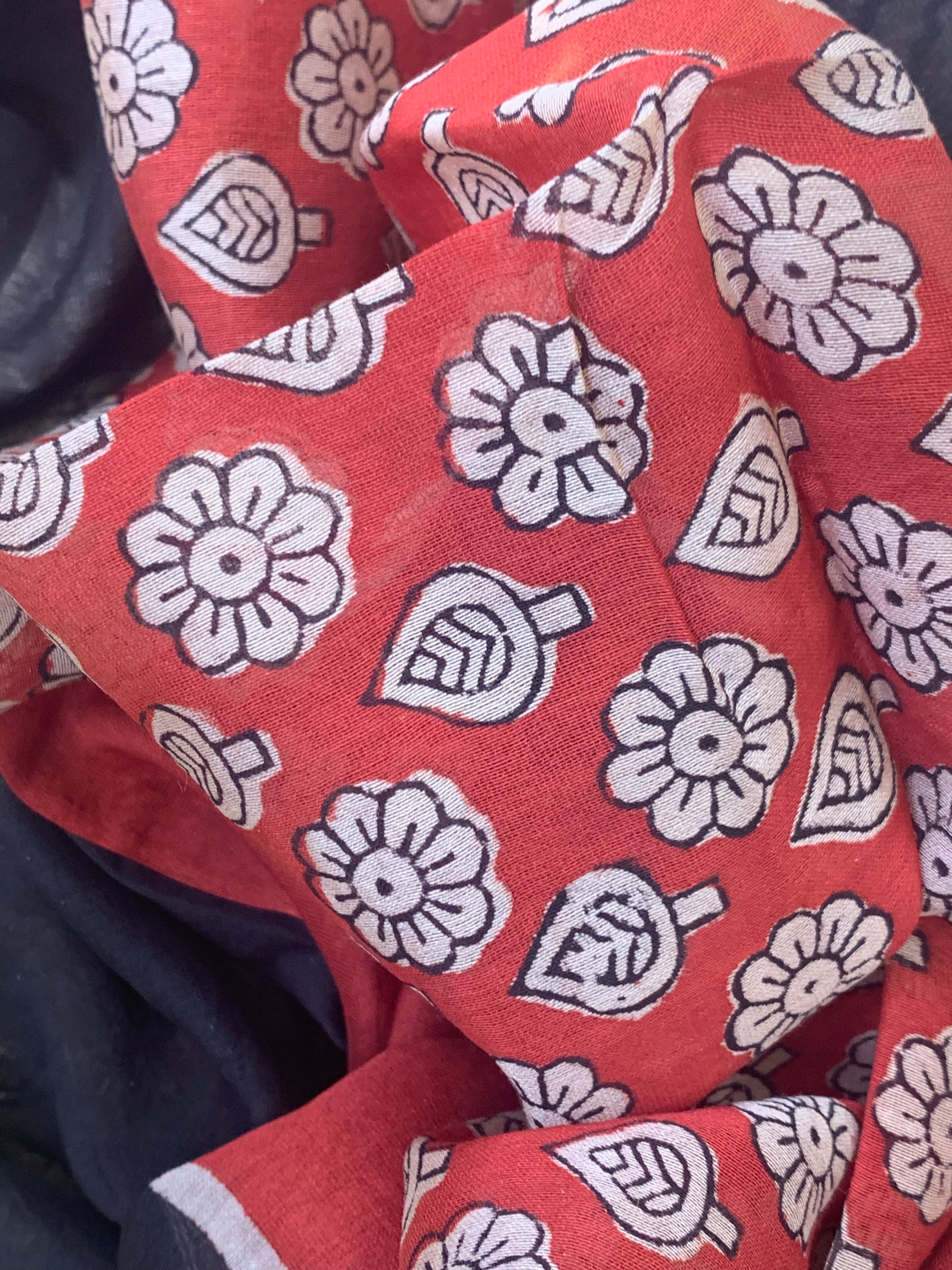 Handblock Chanderi Silk Cotton Suit