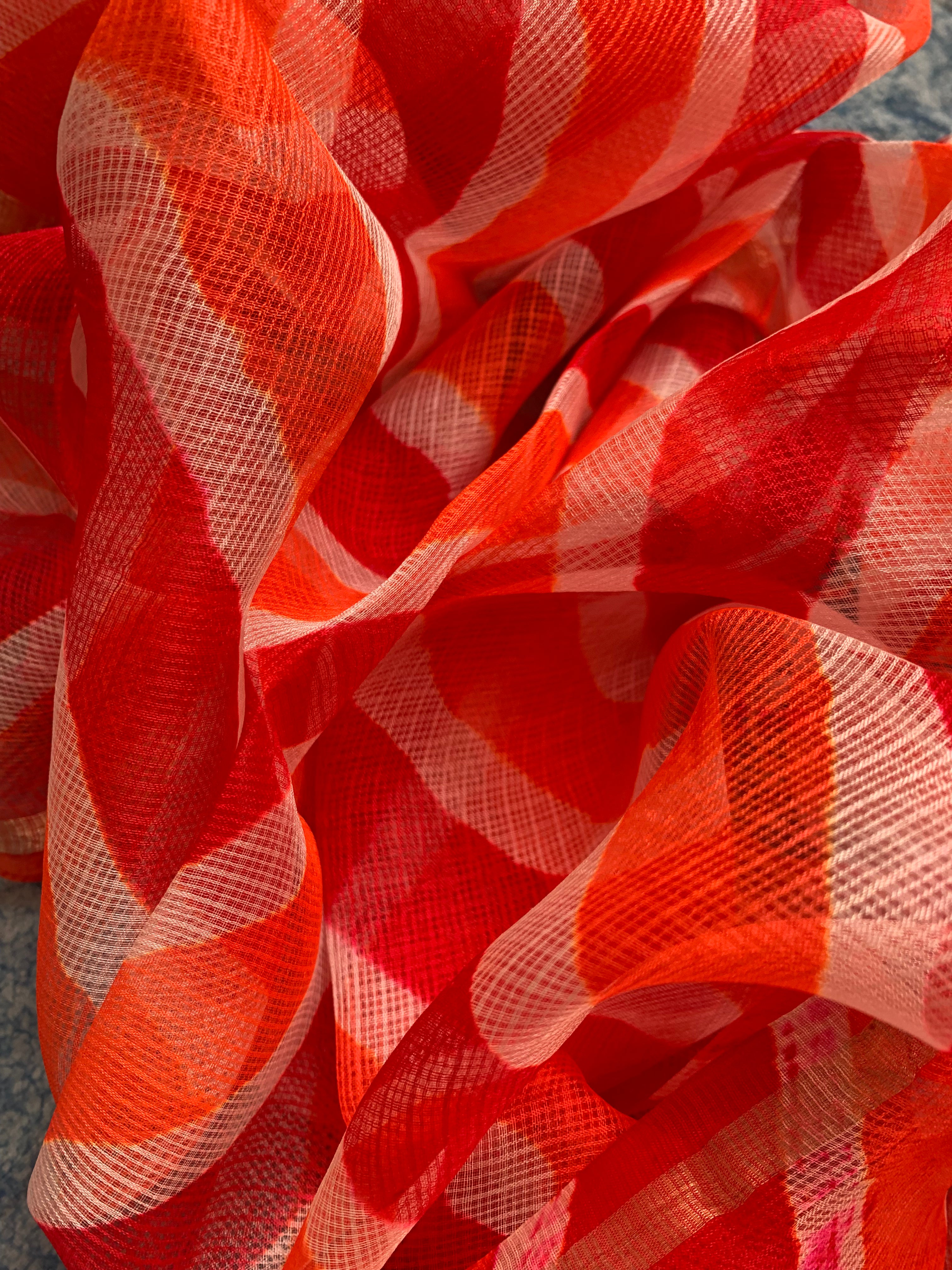 Handcrafted Tie-Dye Silk Kota Doria Dupatta