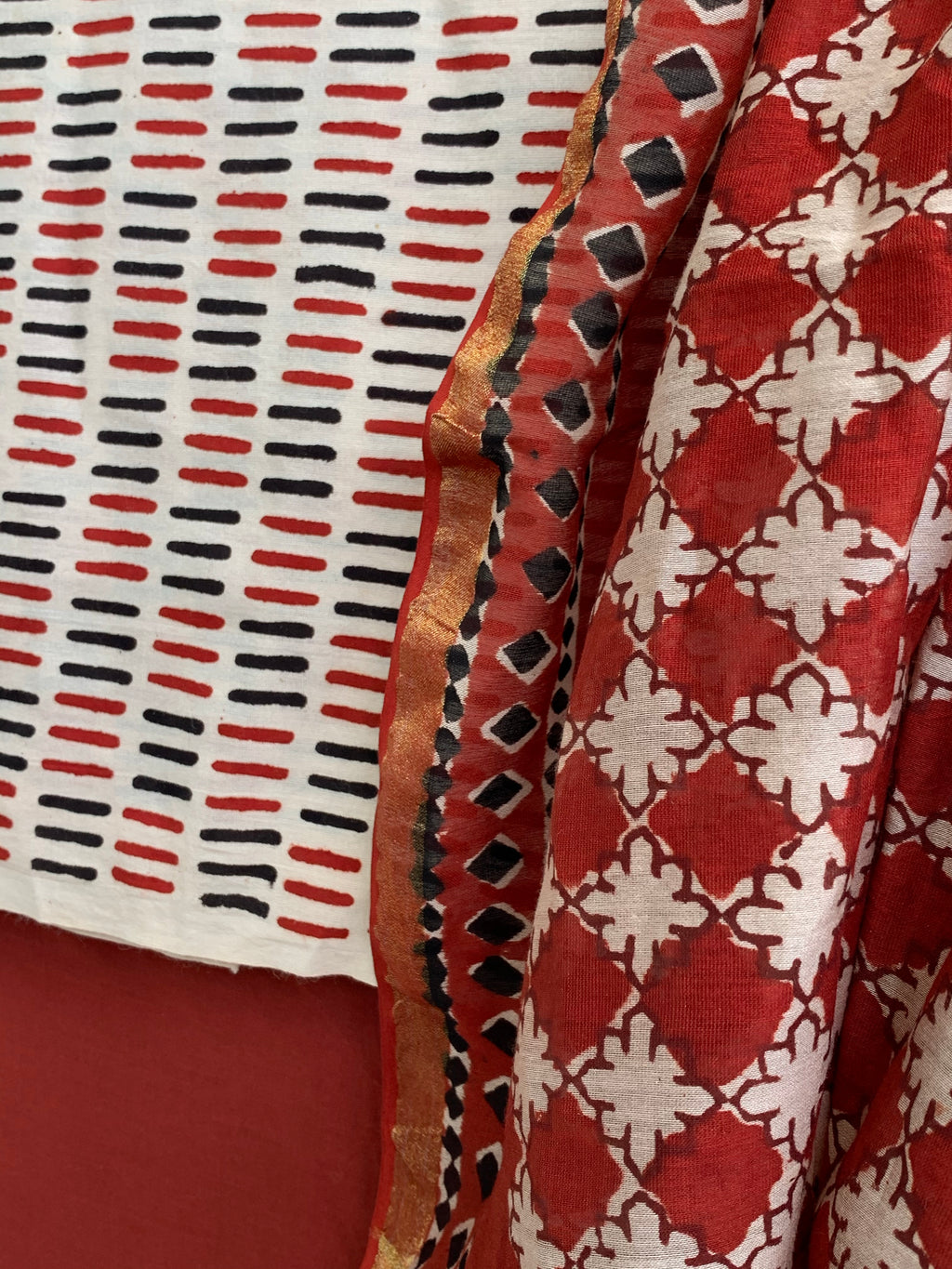Handcrafted Cotton Chanderi Suit