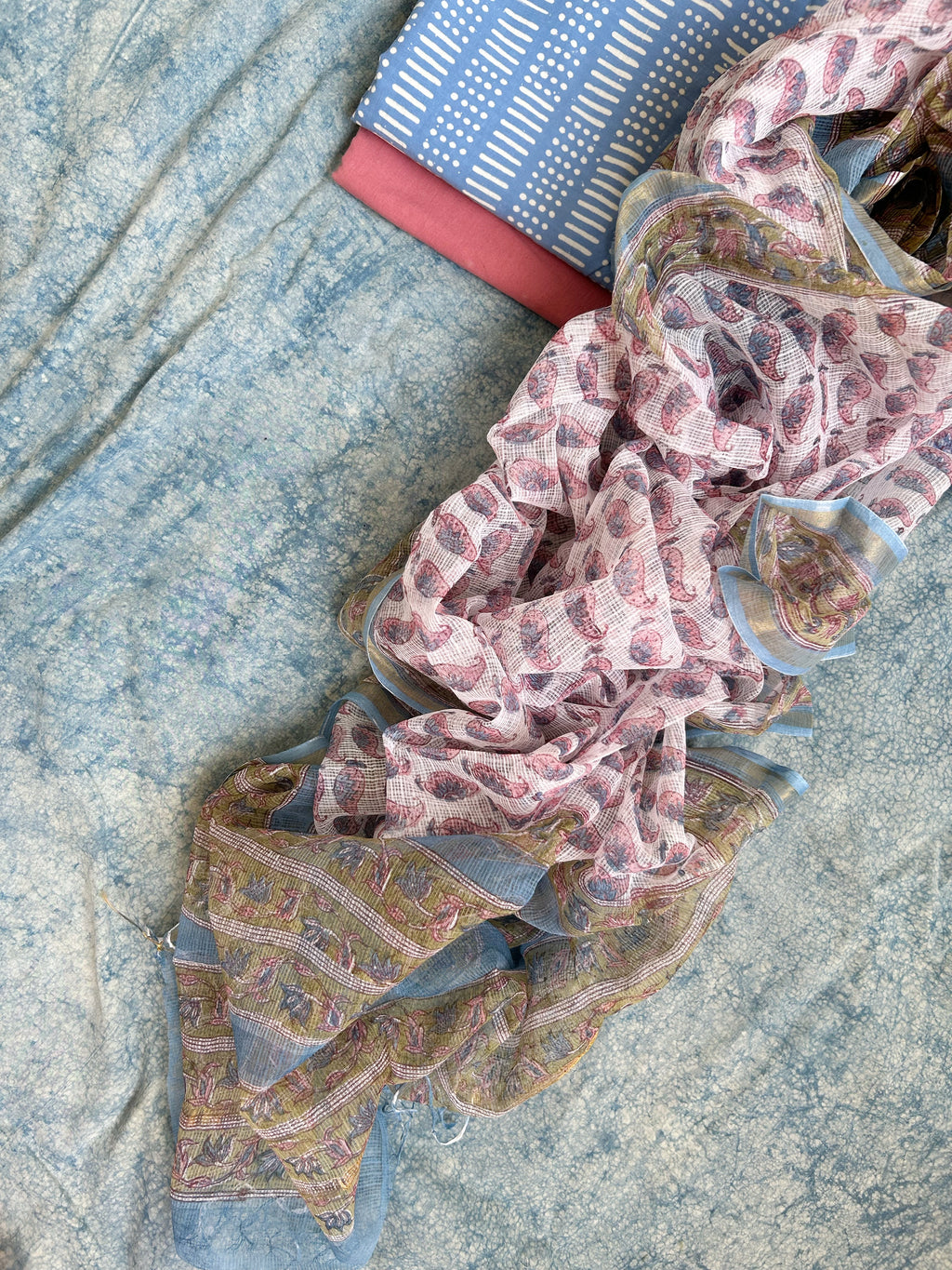 Handcrafted Cotton Kota Dupatta Suit