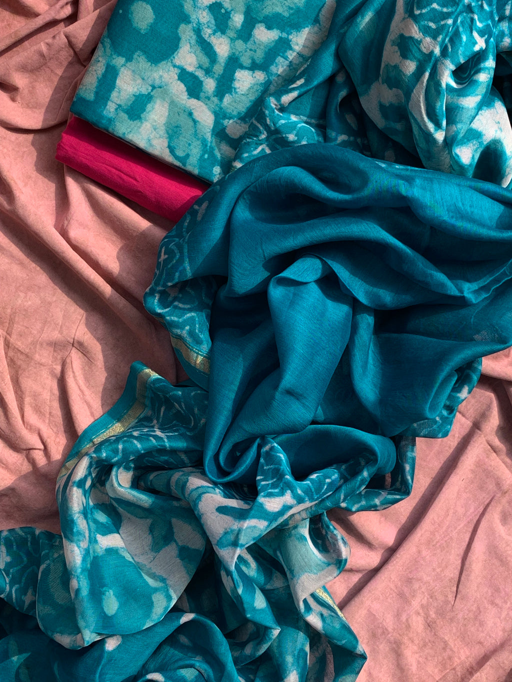 Handblock Chanderi Suit