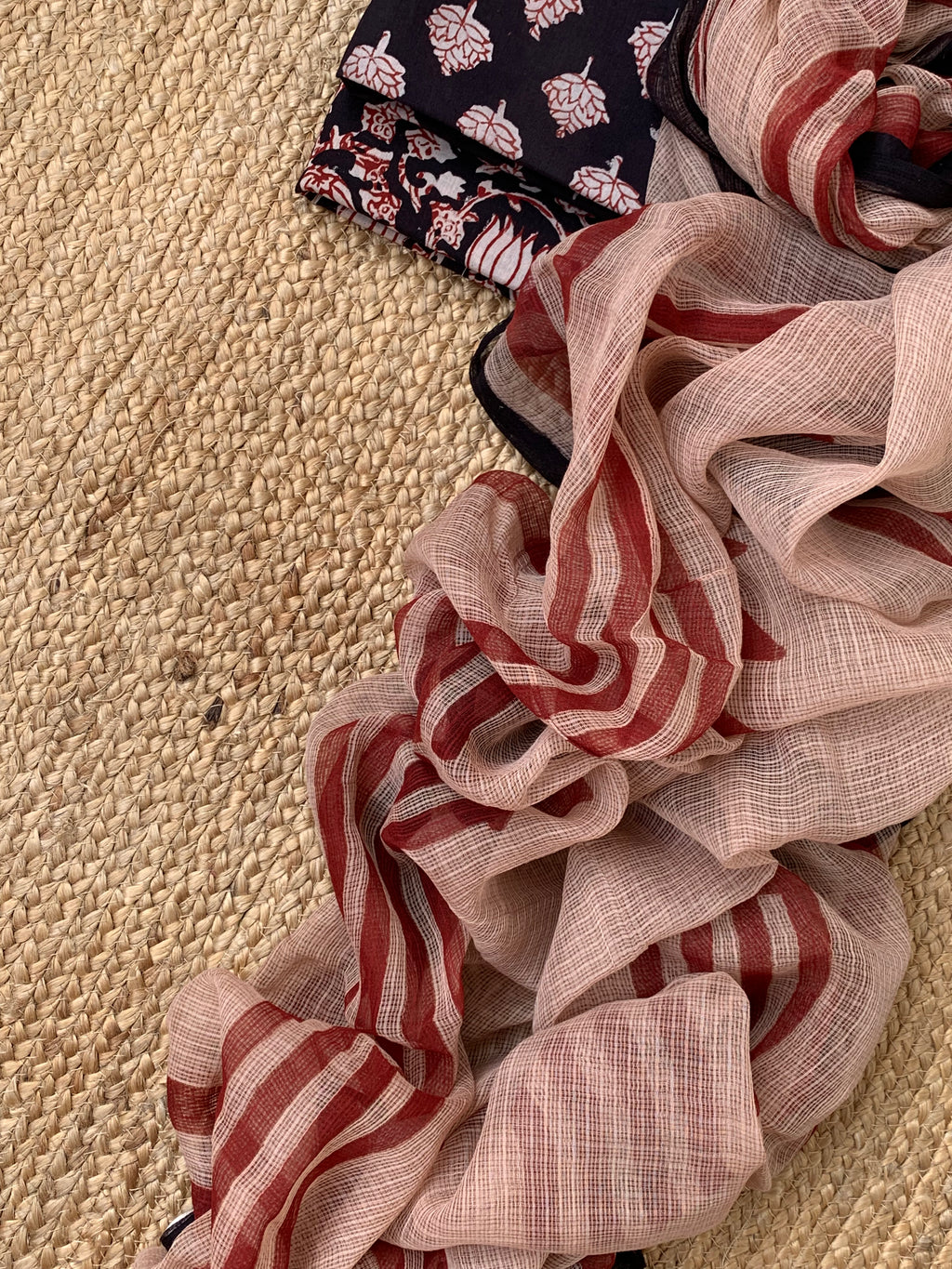Handcrafted Cotton Kota Dupatta Suit