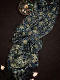 Modal silk Handblock Ajrakh Dupatta
