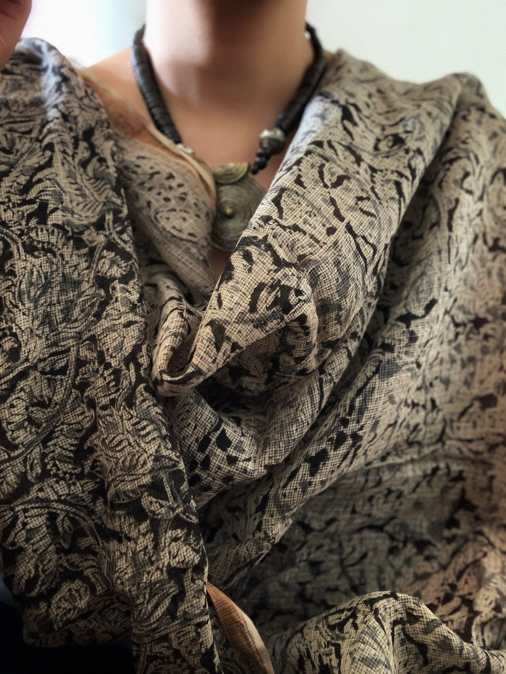 Handwoven and Handblock Natural Dye Kalamkari Kota Dupatta