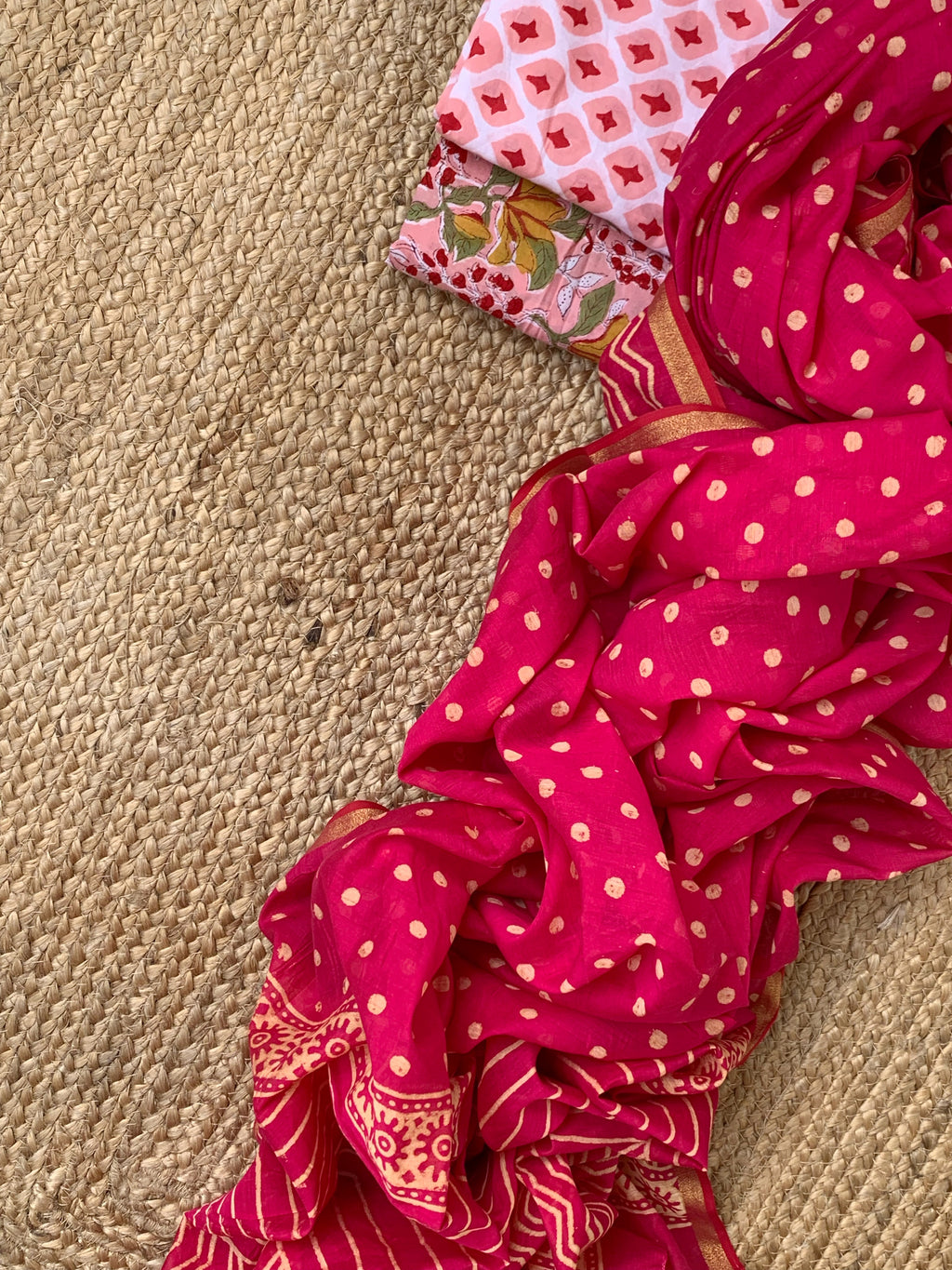 Handcrafted Cotton Chanderi Dupatta Suit