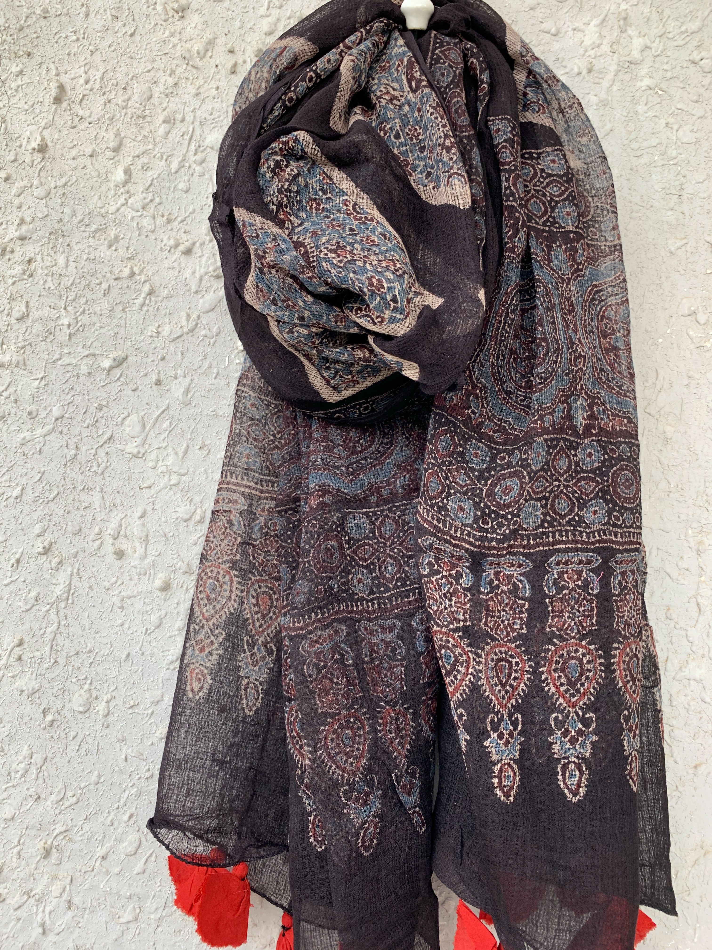 Handblock Ajrakh Kota Dupatta