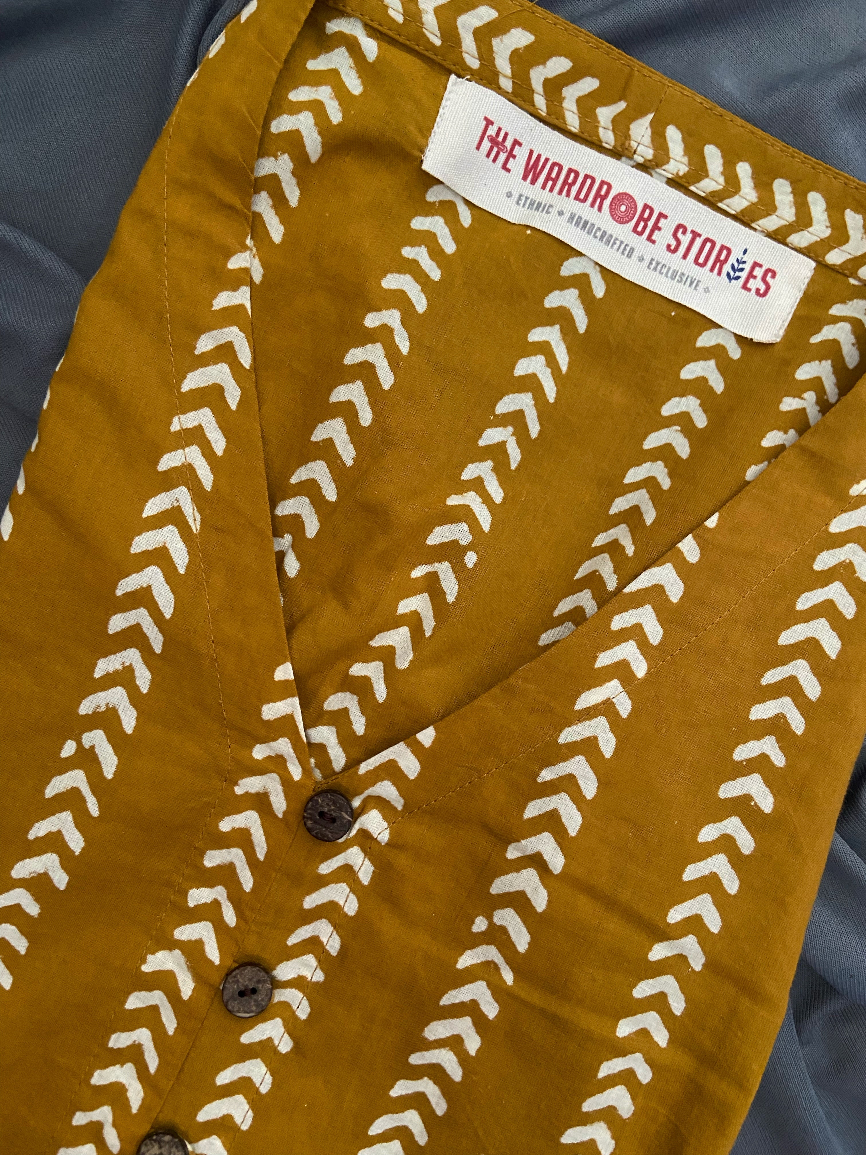 Handcrafted Bagru Midi Dress