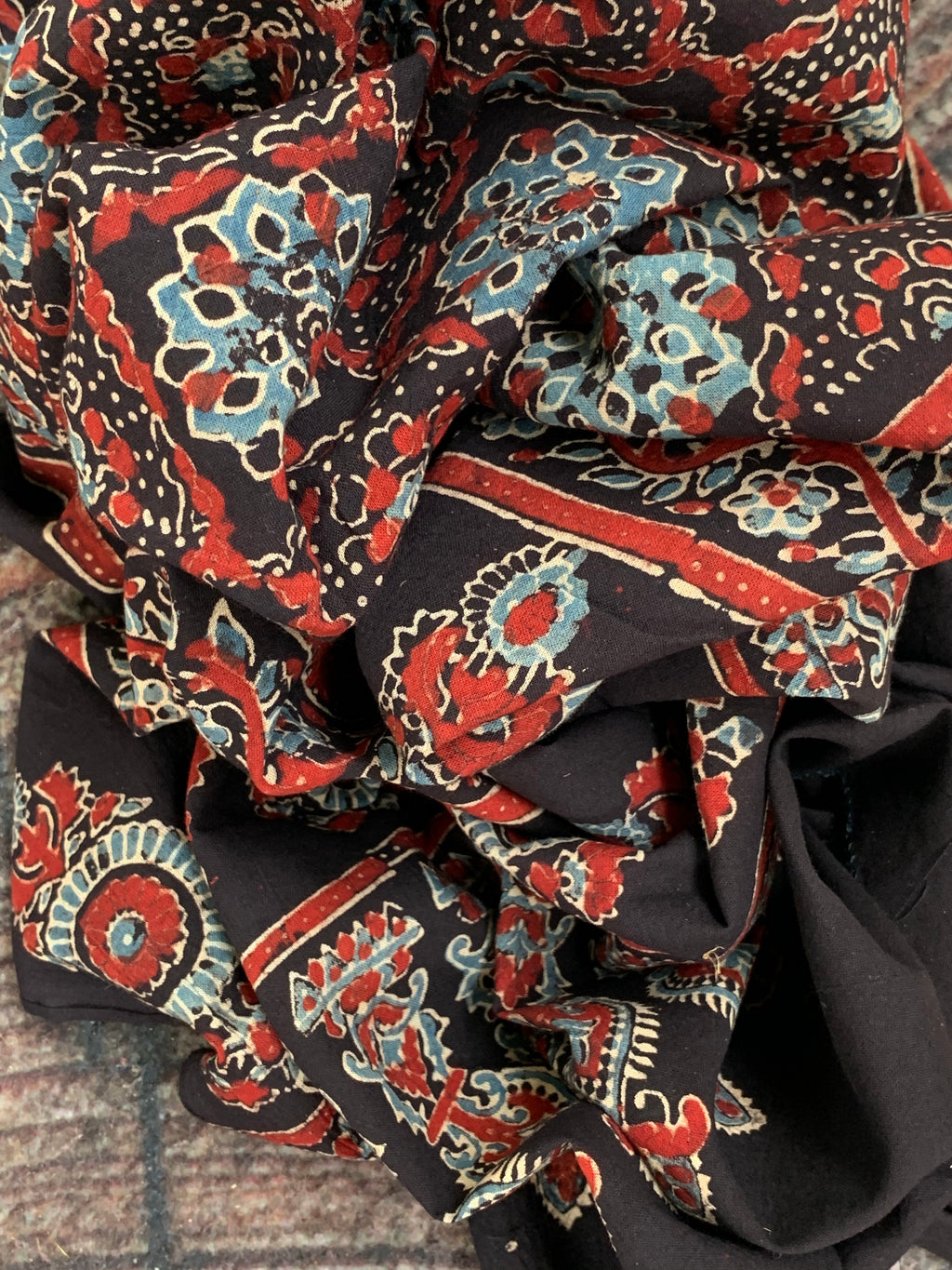 Handblock Ajrakh Cotton Suit