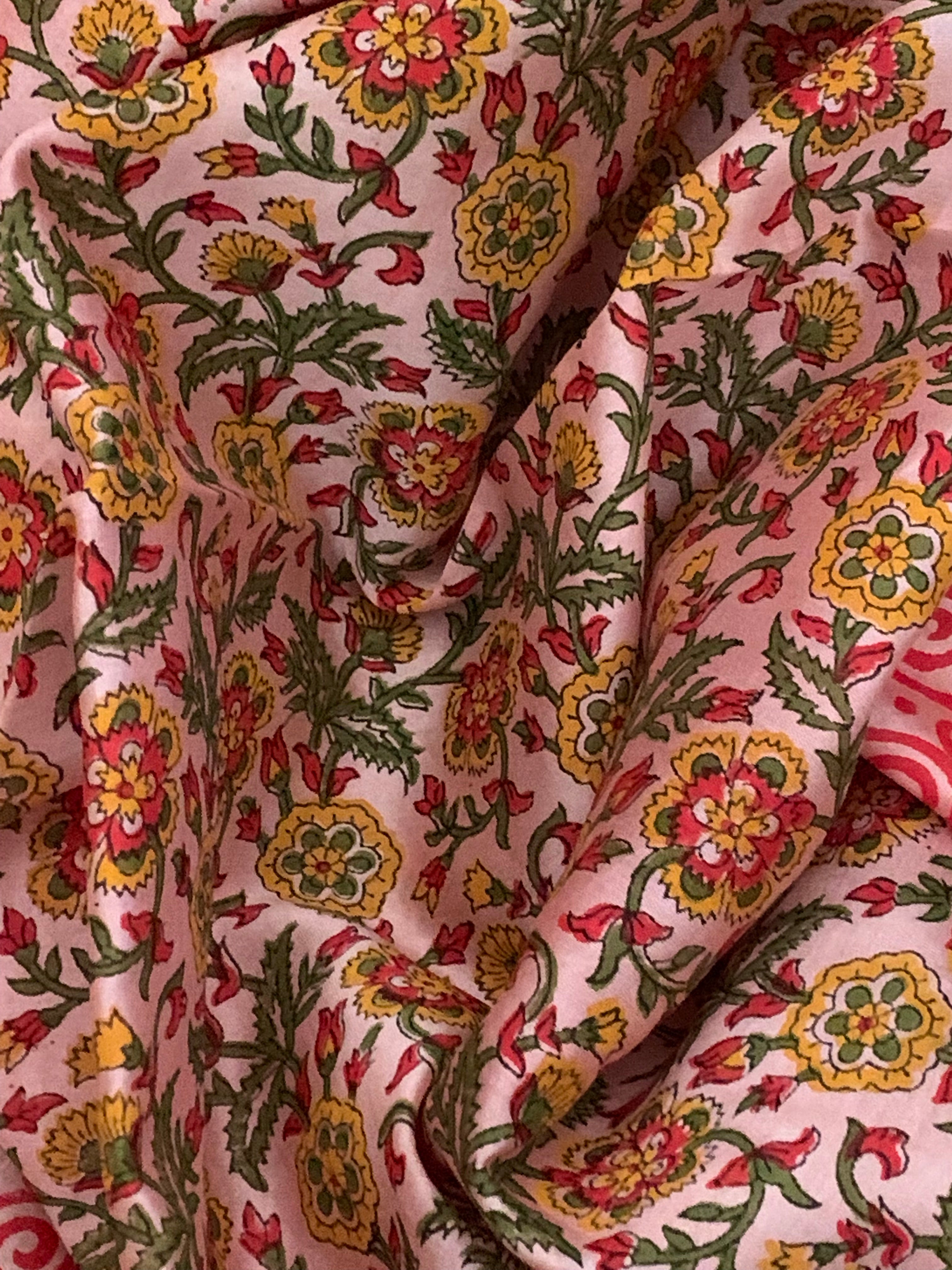 Coral Pink Handcrafted Cotton Chanderi Suit