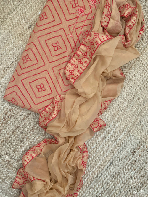 Blush Coral Wool Pashmina Suit