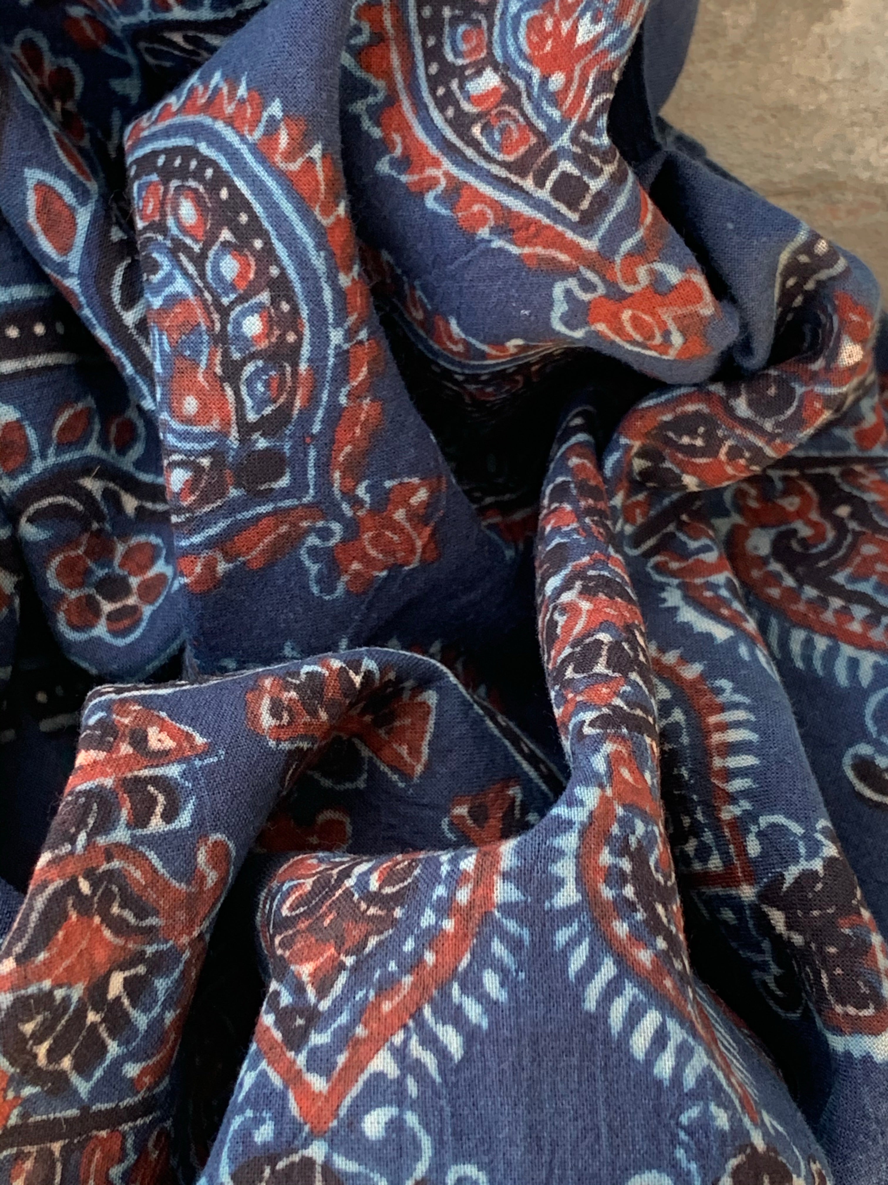 Handblock Ajrakh Cotton Suit