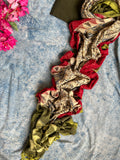 Handwoven Handcrafted Ikat Kalamkari Kurta Dupatta Set