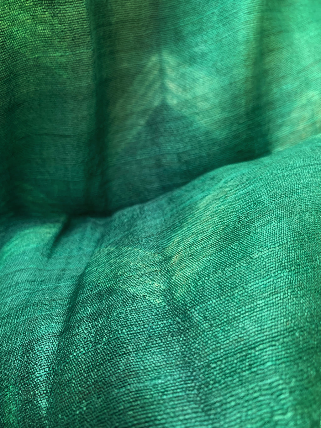 Handwoven & Handmade Tussar Shibori Kurta Dupatta Set - Green