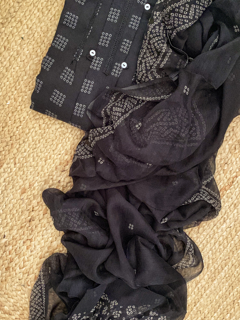 Black Wool Pashmina Suit