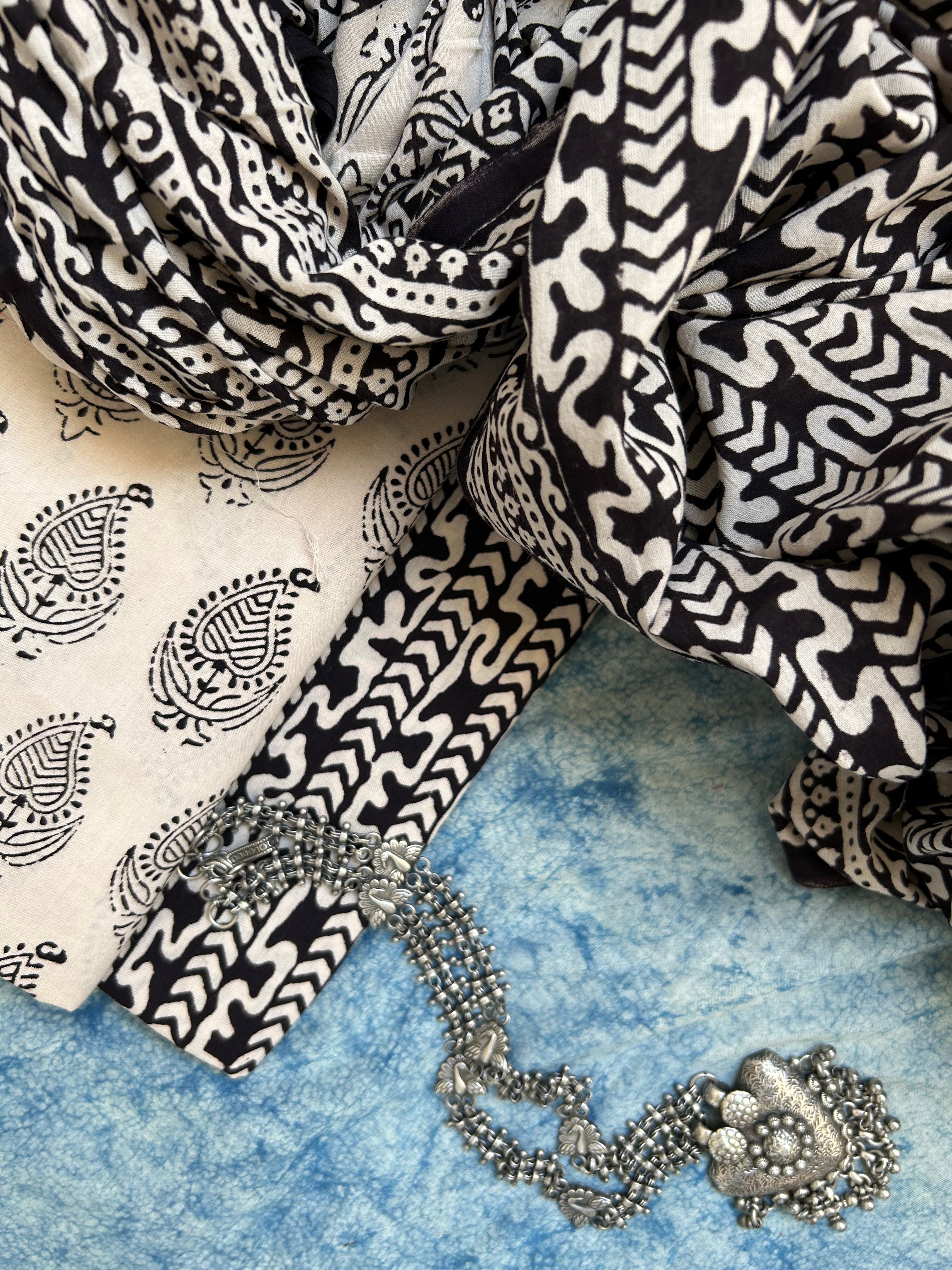 Natural Dyed Bagh Block Print Cotton Suit