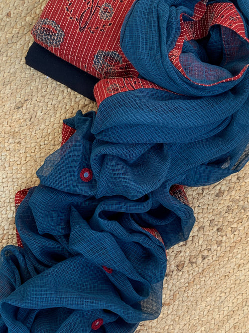 Handblock Ajrakh Cotton Kota Suit