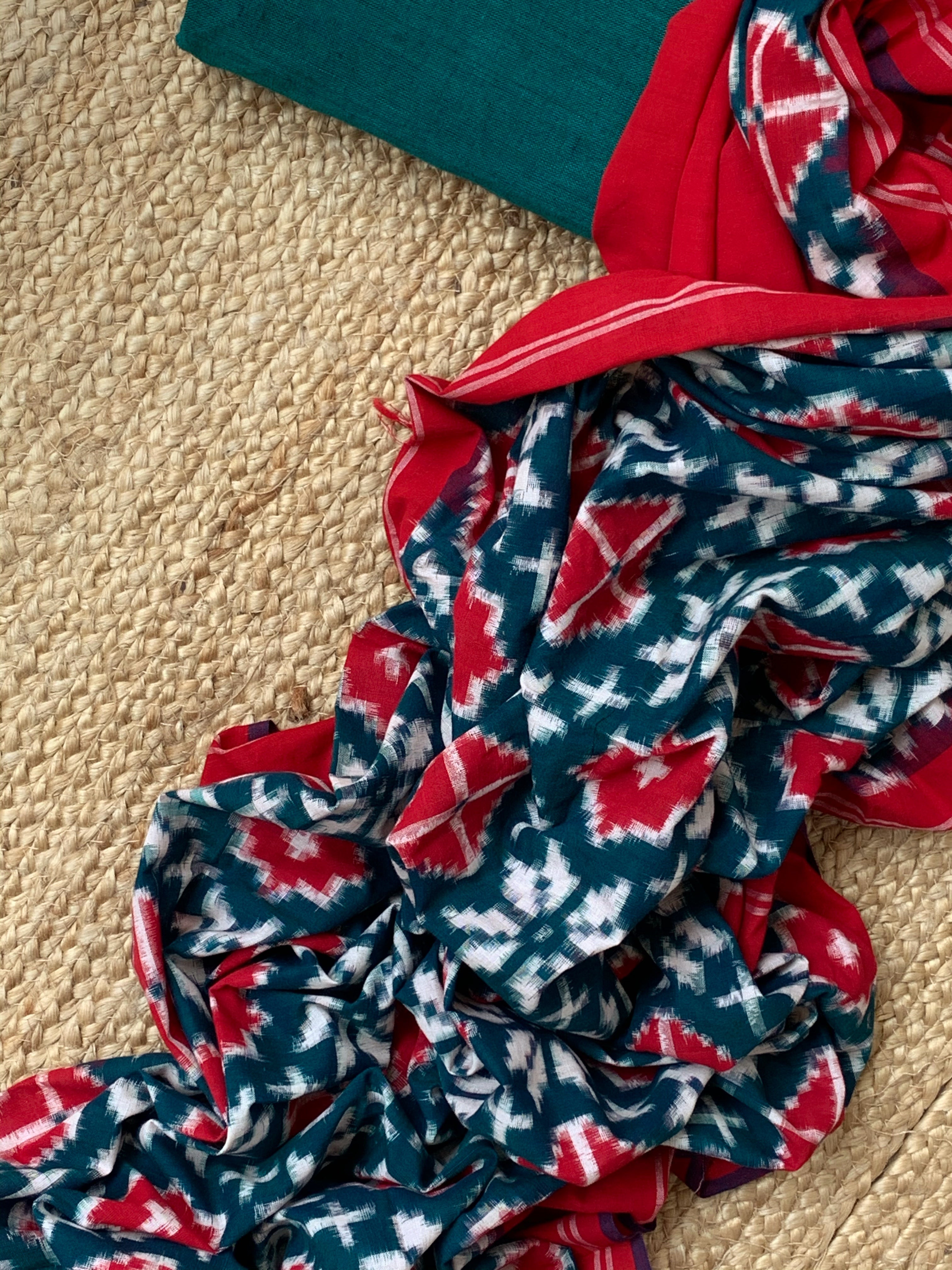 Handwoven Ikat Kurta  Dupatta set