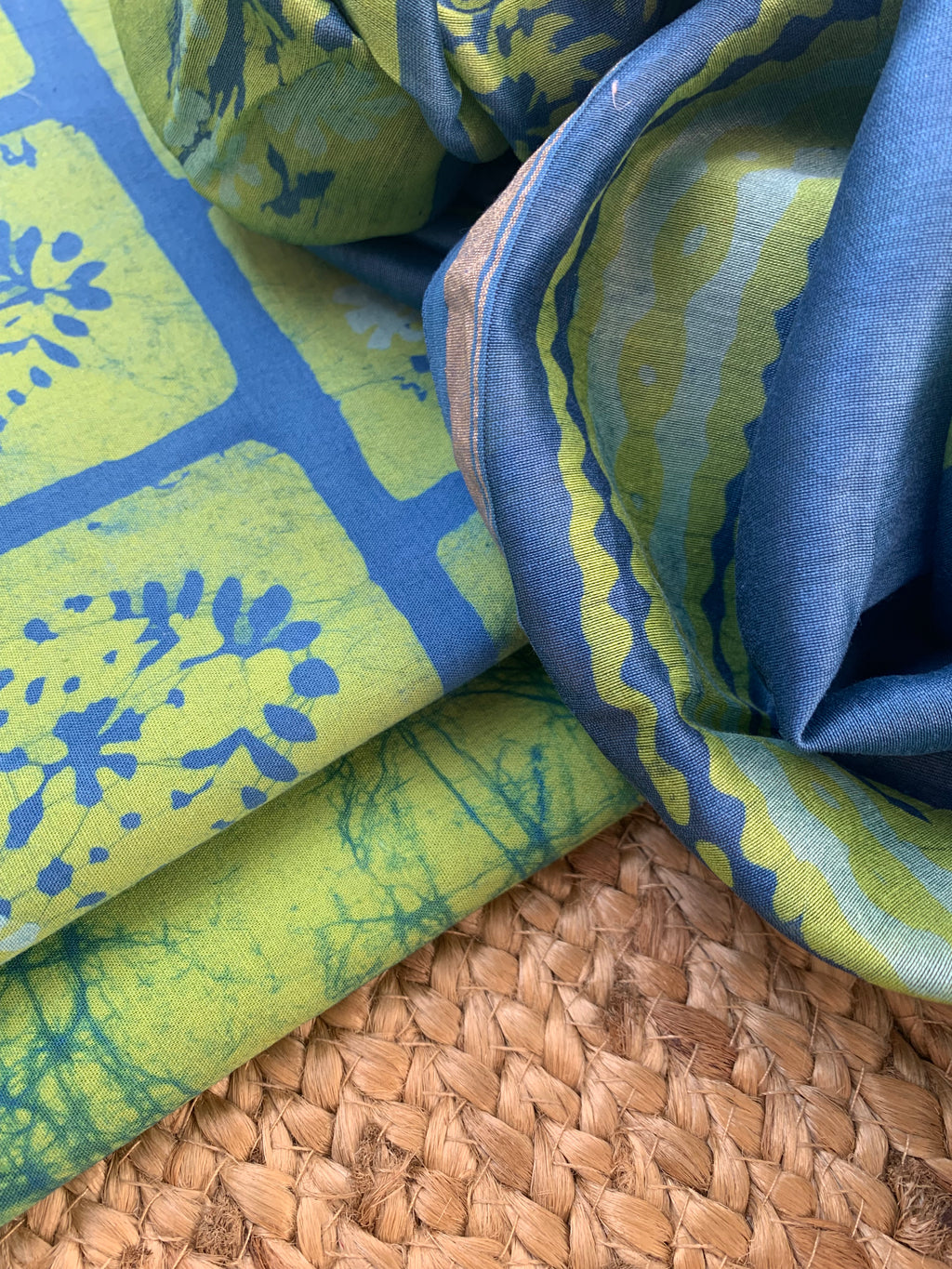 Handblock Batik Cotton Chanderi Suit